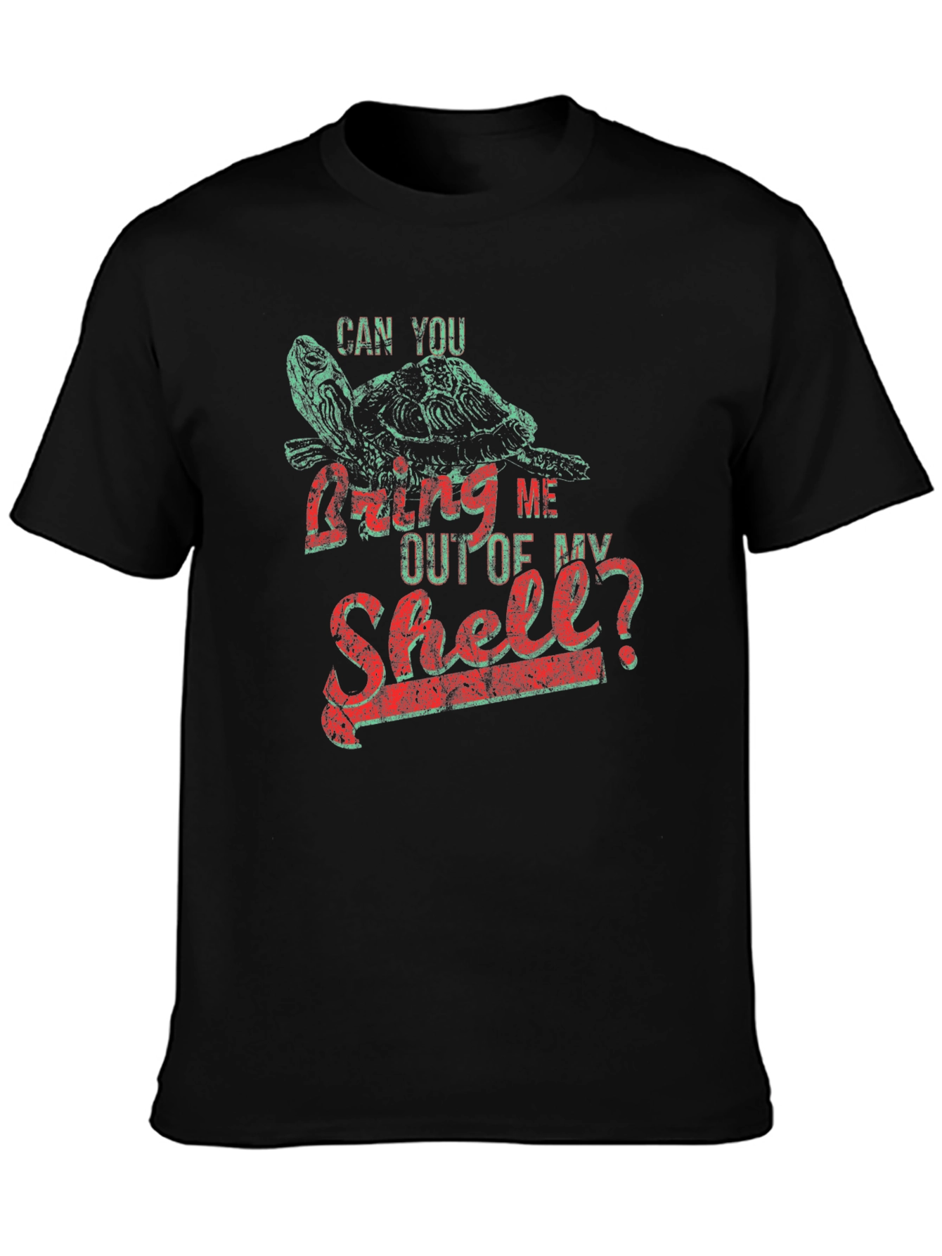Black Turtle Graphic T-Shirt - Can You Bring Me Out of My Shell? view 3