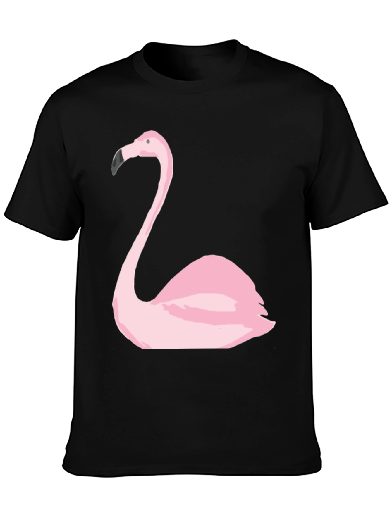 Black Flamingo Graphic Tee - Black Cotton Casual Shirt view 3