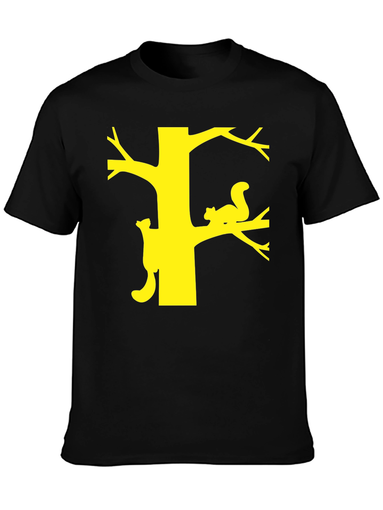 Black Squirrel Tree Black T-Shirt view 3
