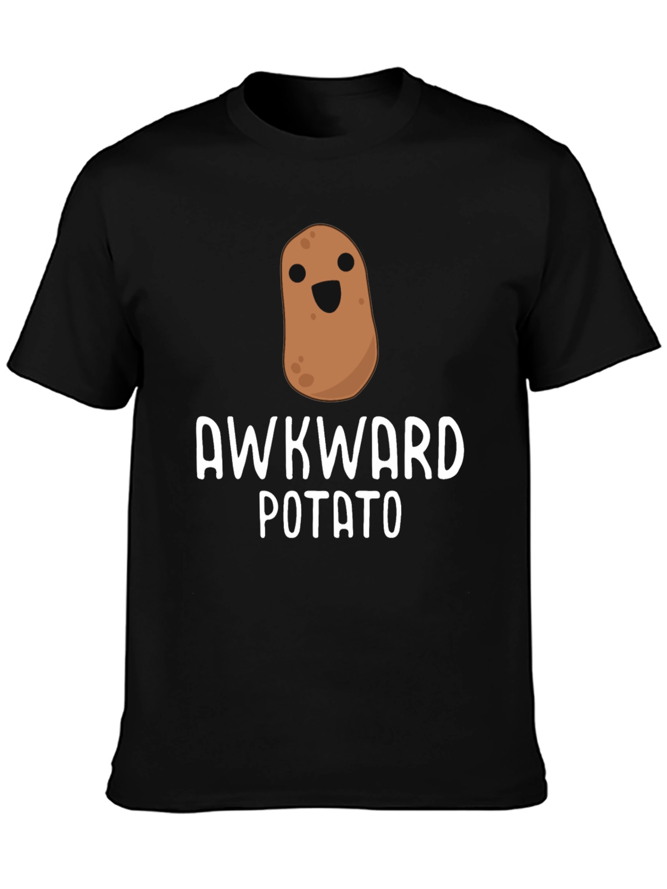 Black Awkward Potato Graphic Tee - Funny Novelty T-Shirt view 3