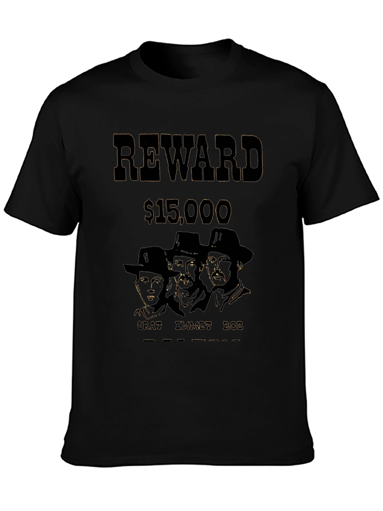 Black Vintage Reward T-Shirt - Cratt Emmett Bob view 3
