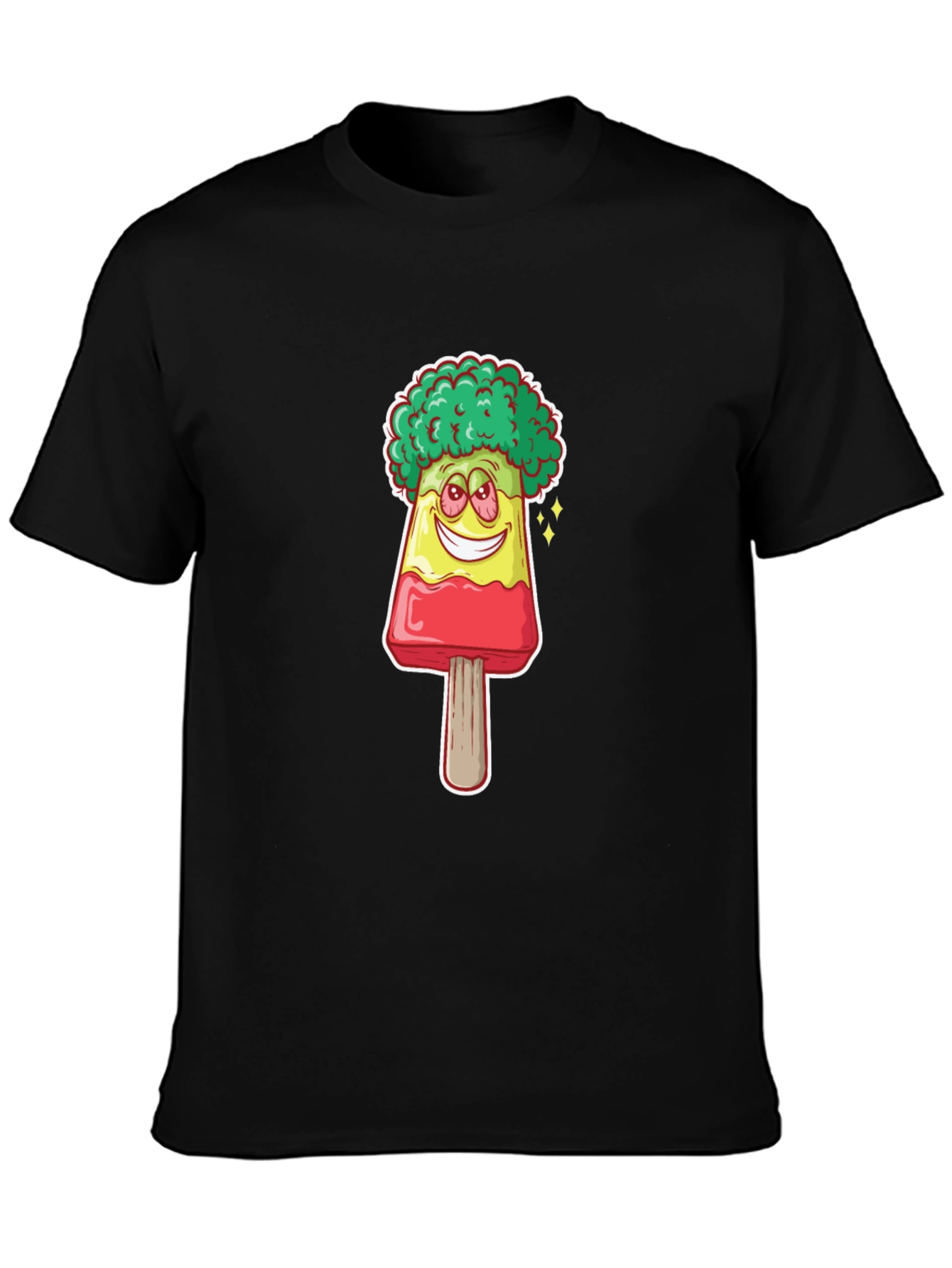 Black Novelty Popsicle Character T-Shirt view 3