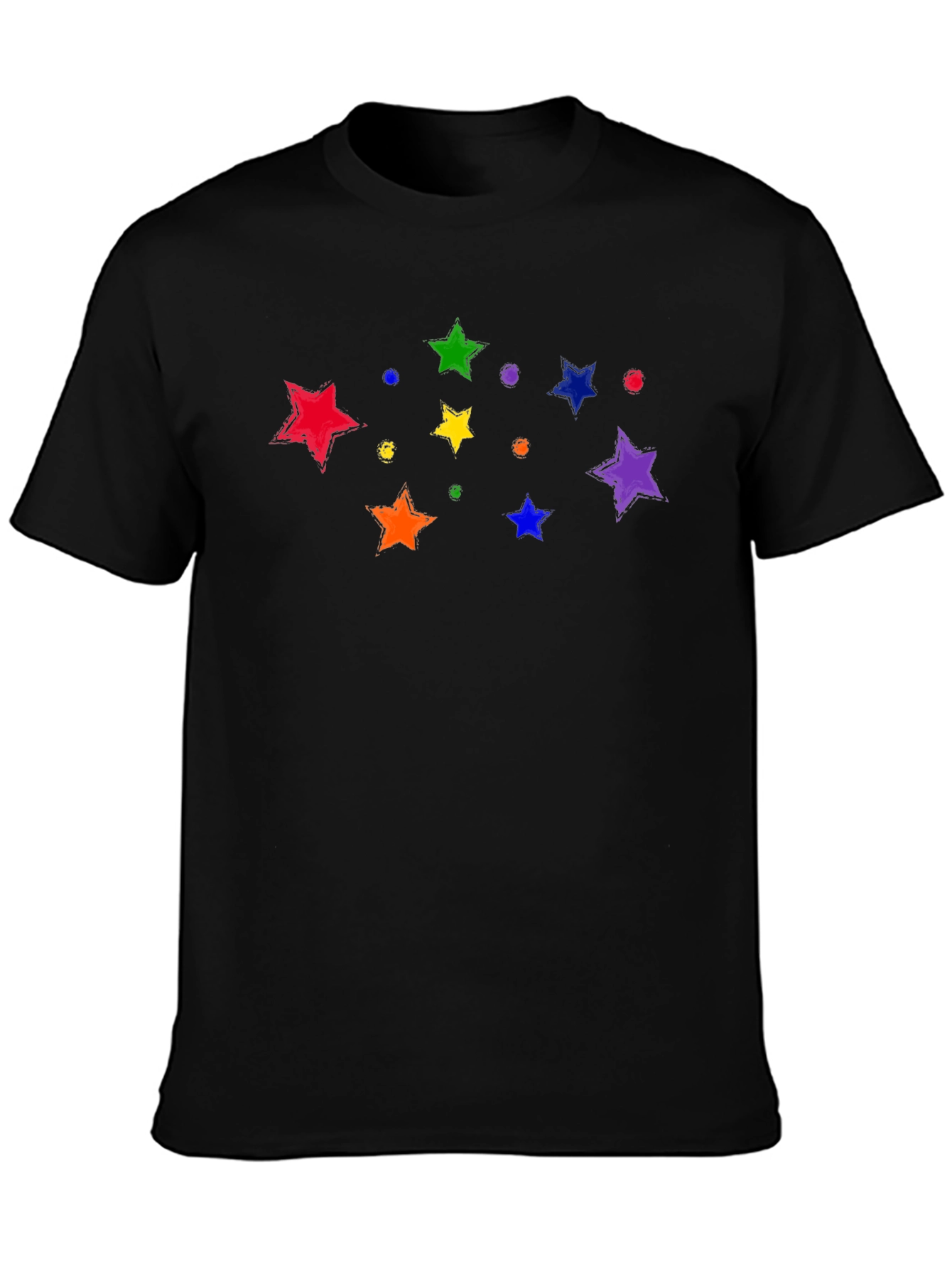 Black Rainbow Star T-Shirt - Colorful Graphic Tee view 3