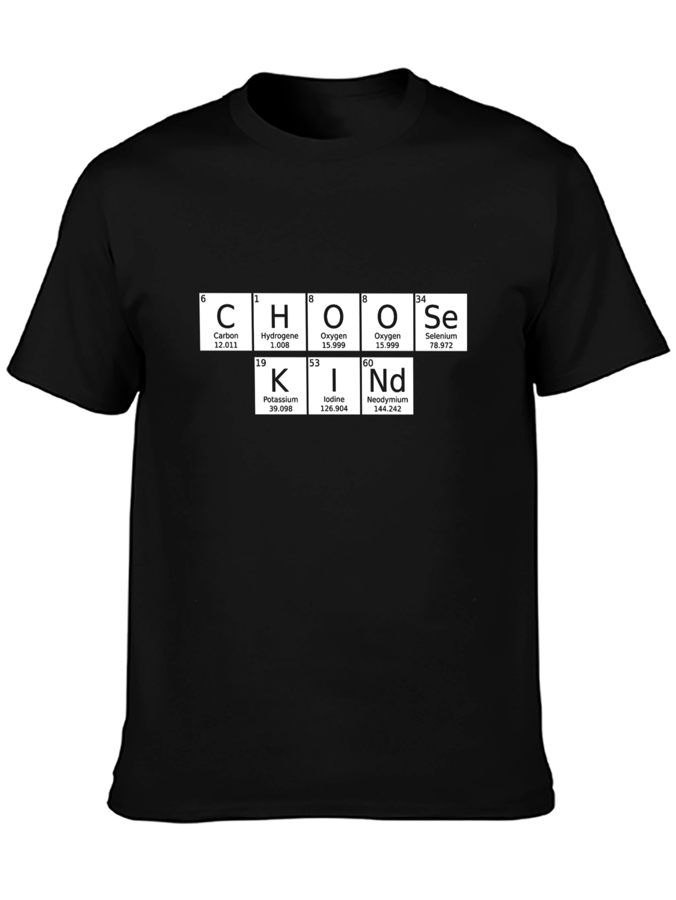 Black Choose Kind Periodic Table T-Shirt view 3