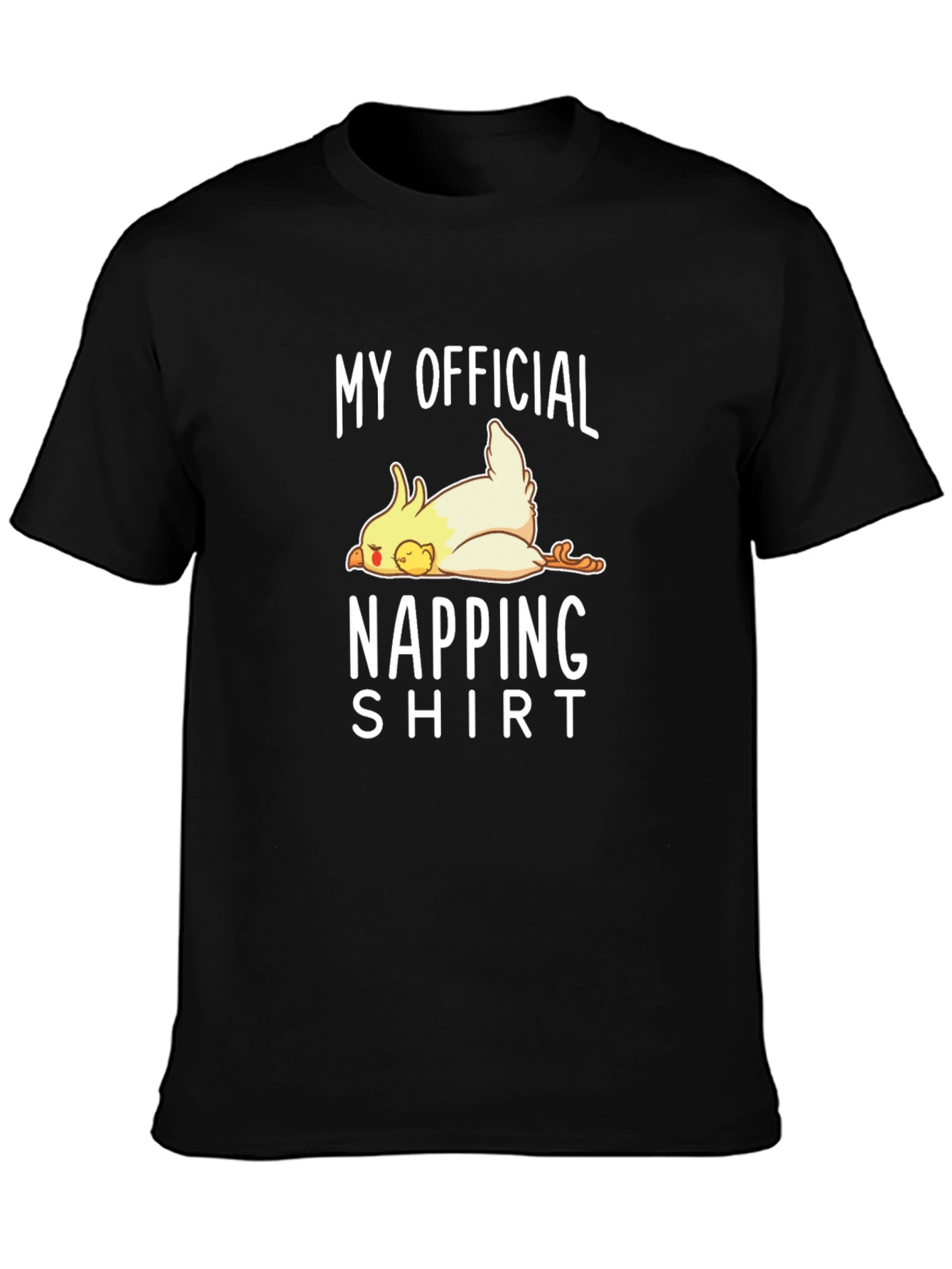 Black My Official Napping Shirt - Funny Cockatiel Tee view 3