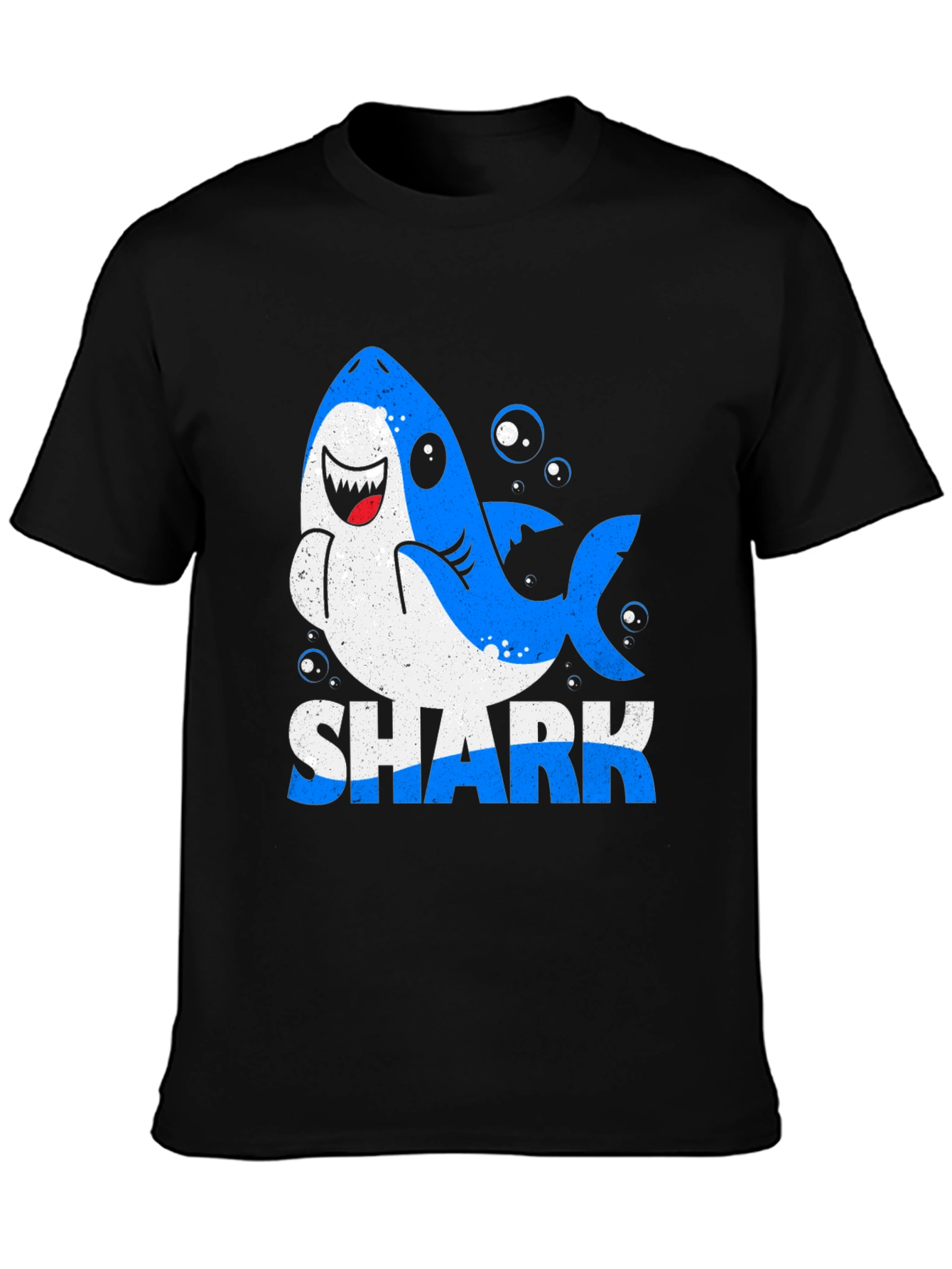 Black Shark Graphic Print Men's Black T-Shirt view 3