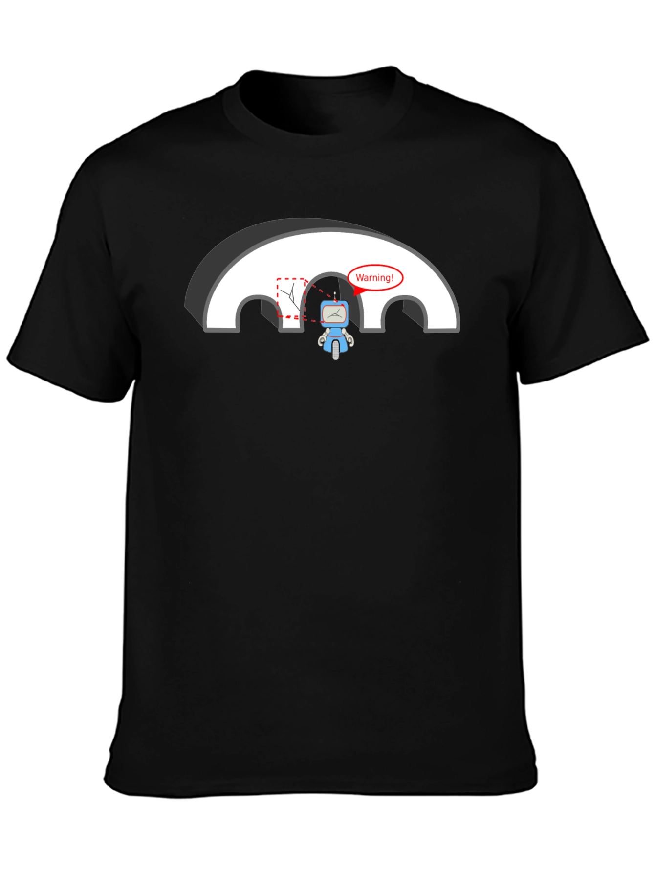 Black Robot Warning T-Shirt - Circuit Humor view 3
