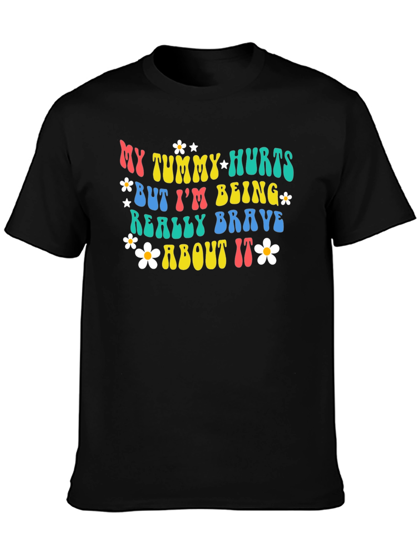 Black My Tummy Hurts Funny Graphic Tee view 3