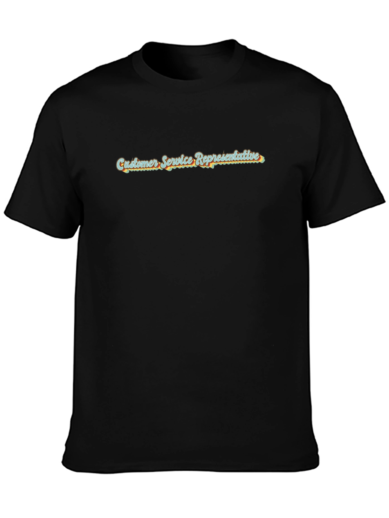 Black Customer Service Representative Retro T-Shirt view 3