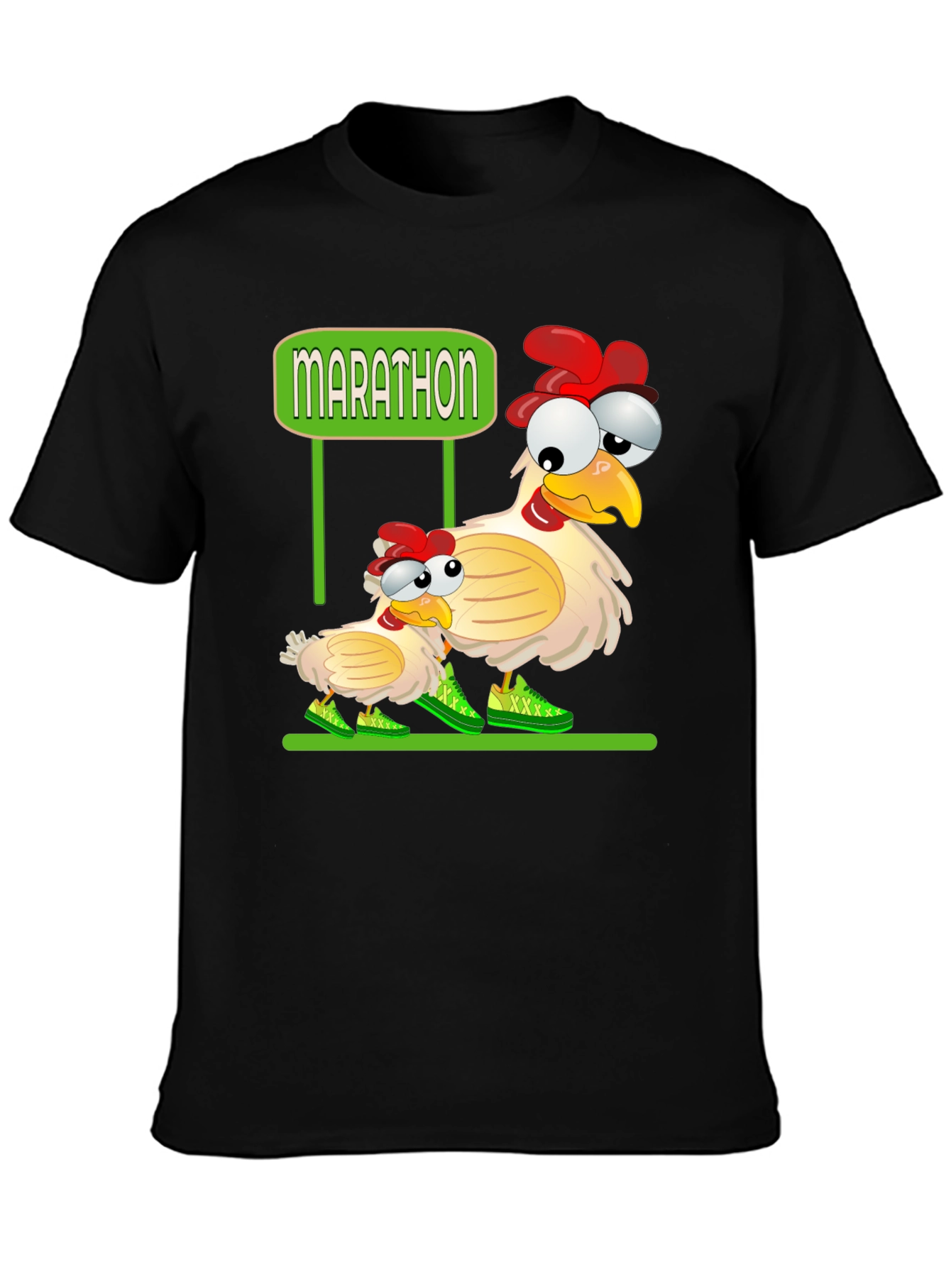 Black Marathon Chicken T-Shirt view 3