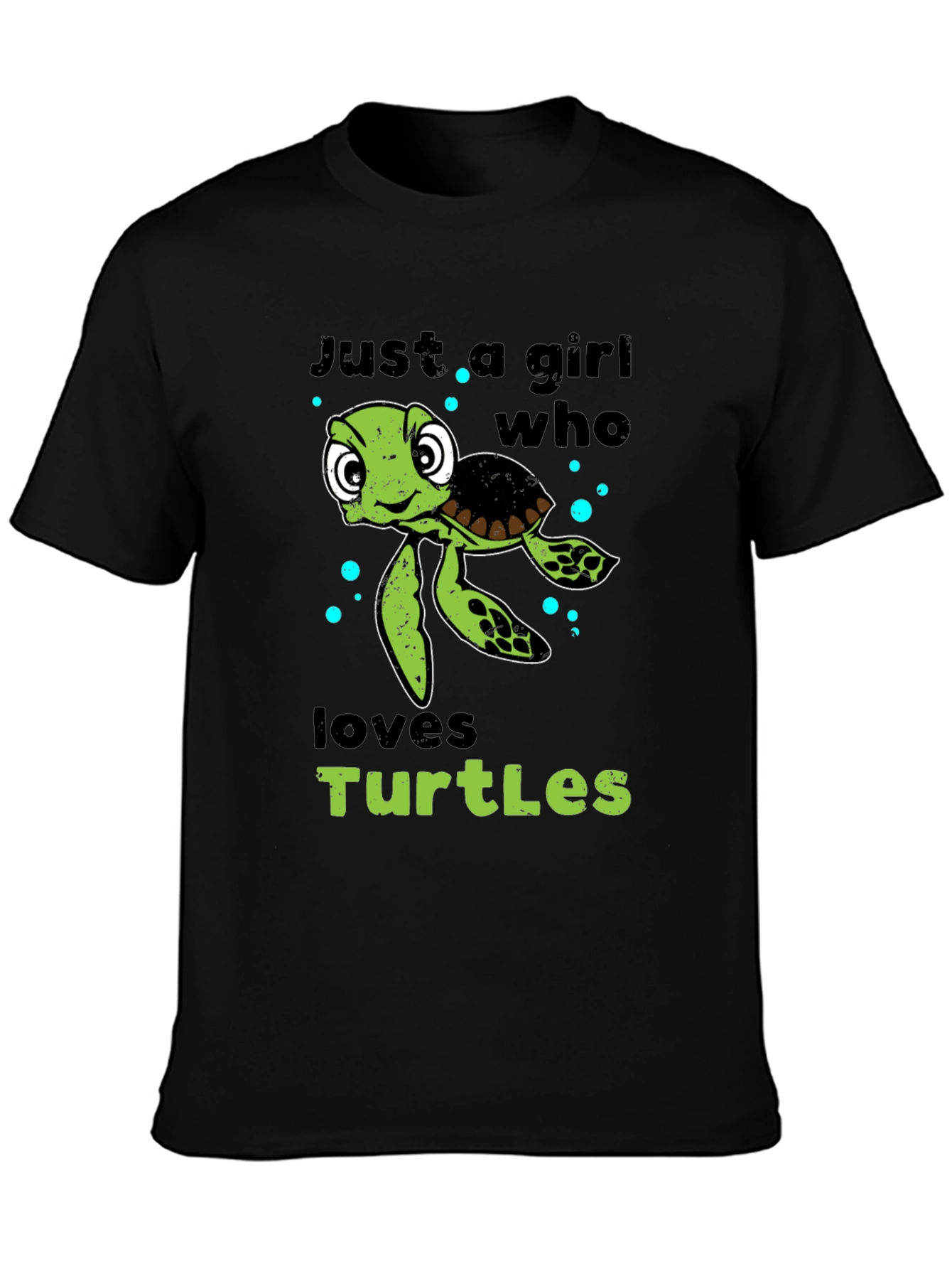 Black Girl Who Loves Turtles T-Shirt view 3