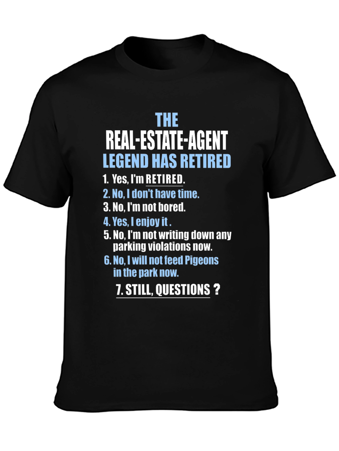 Black Retired Real Estate Agent T-Shirt - Funny Retirement Gift view 3
