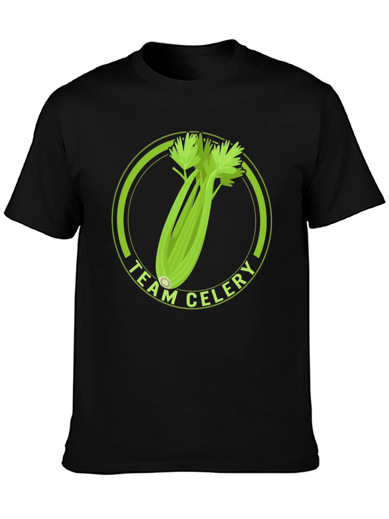 Team Celery Graphic T-Shirt - Black Cotton Tee - 3