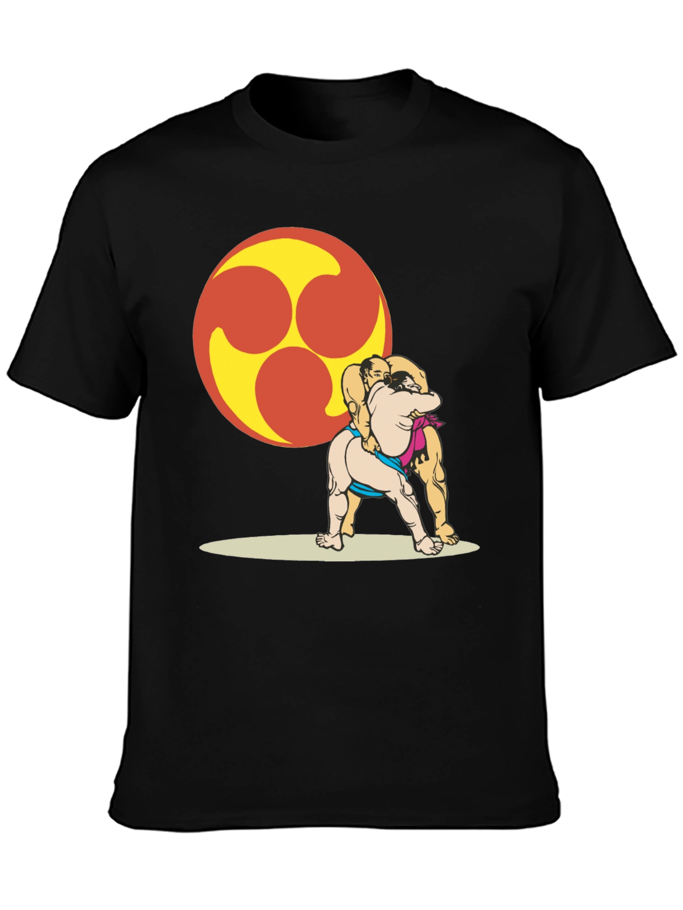 Black Sumo Wrestlers T-Shirt - Unique Graphic Tee view 3