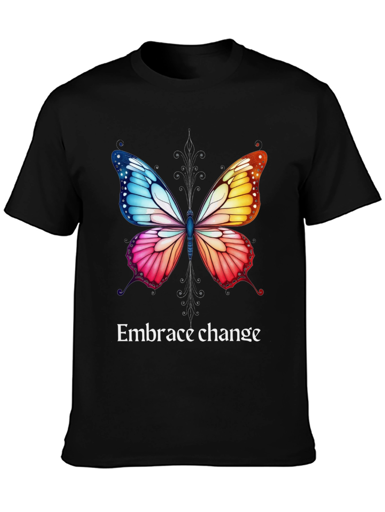 Black Embrace Change Butterfly Graphic Tee view 3