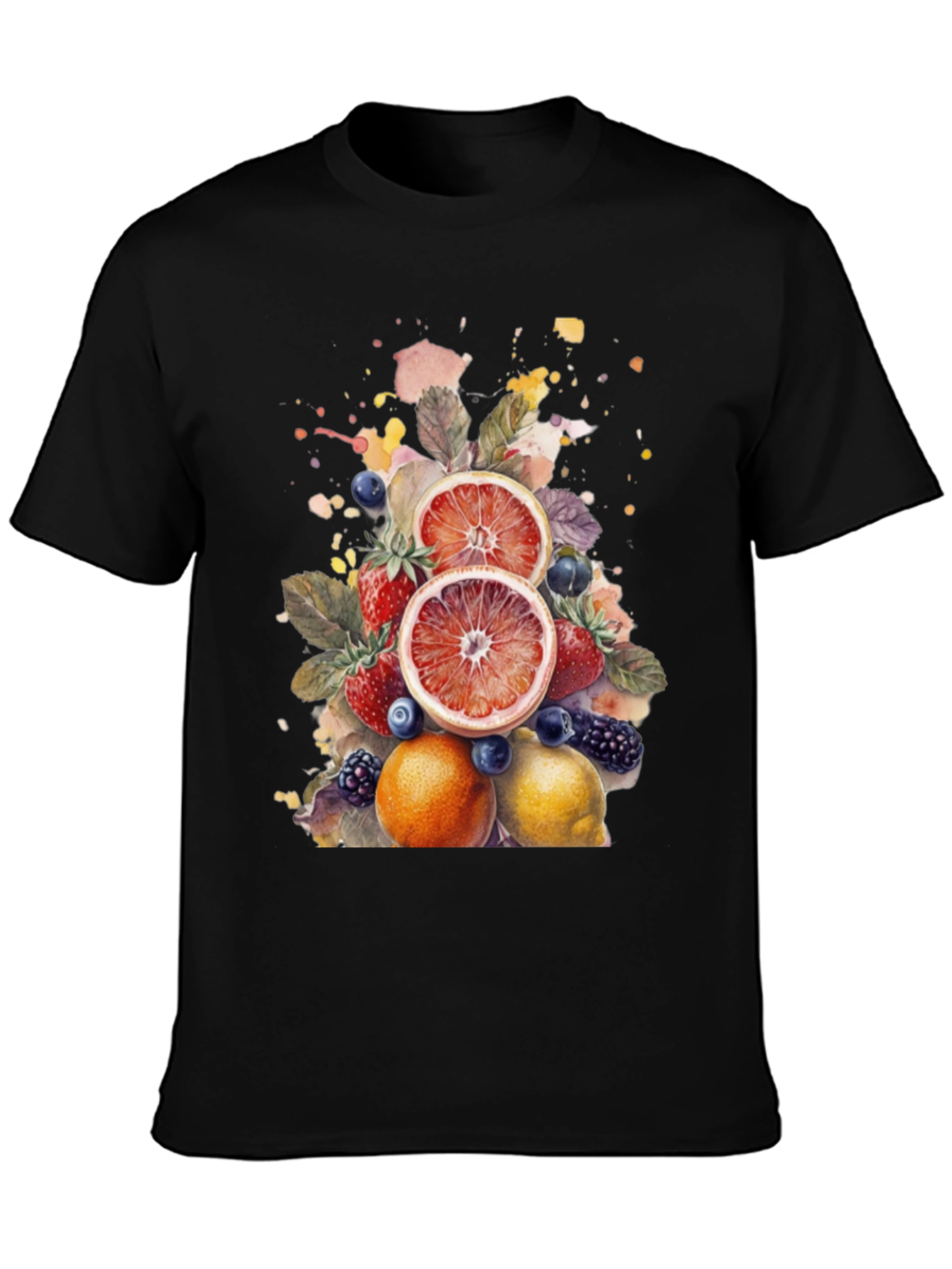 Black Fruit Splash Graphic Tee view 3