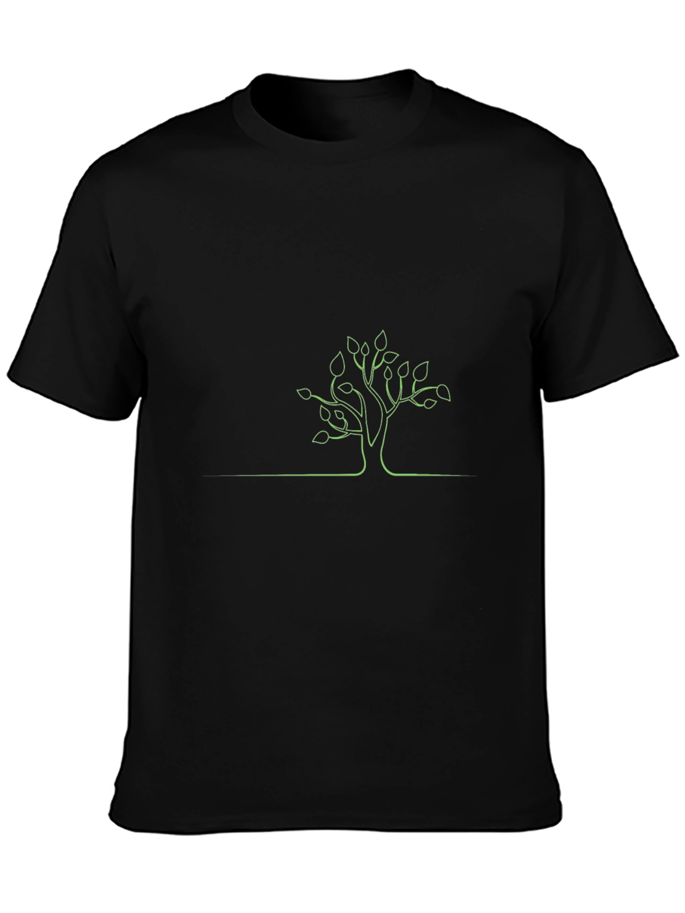 Black Minimalist Tree Graphic T-Shirt view 3