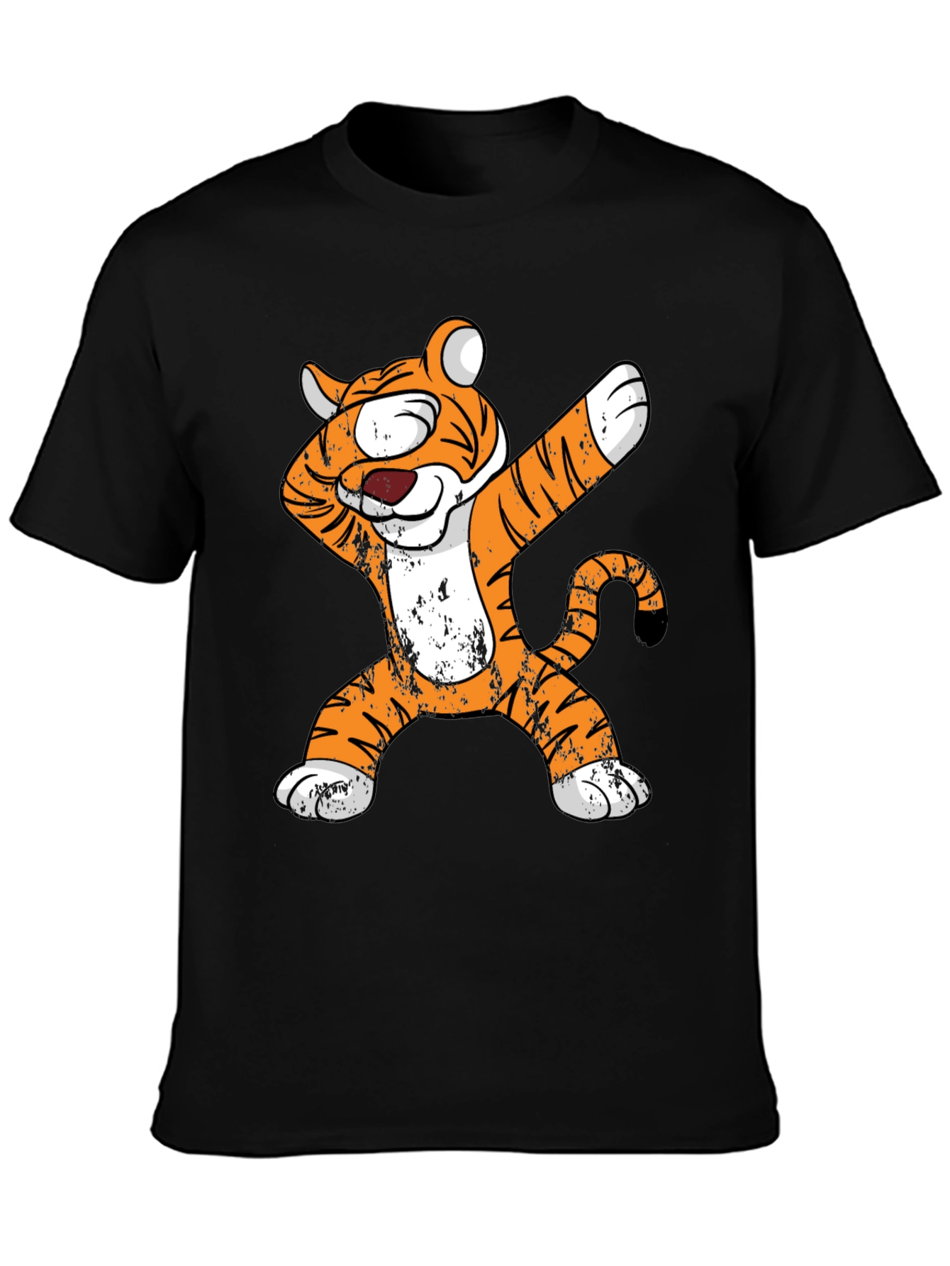 Black Dabbing Tiger Graphic Tee - Cool Animal Lover Shirt view 3