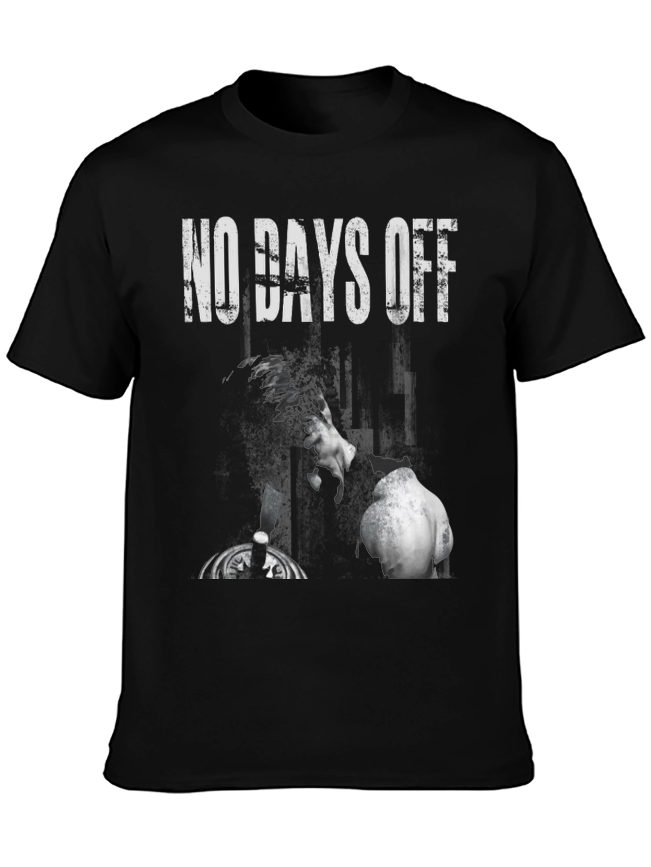 Black No Days Off Graphic Print Tee - Gym & Fitness view 3