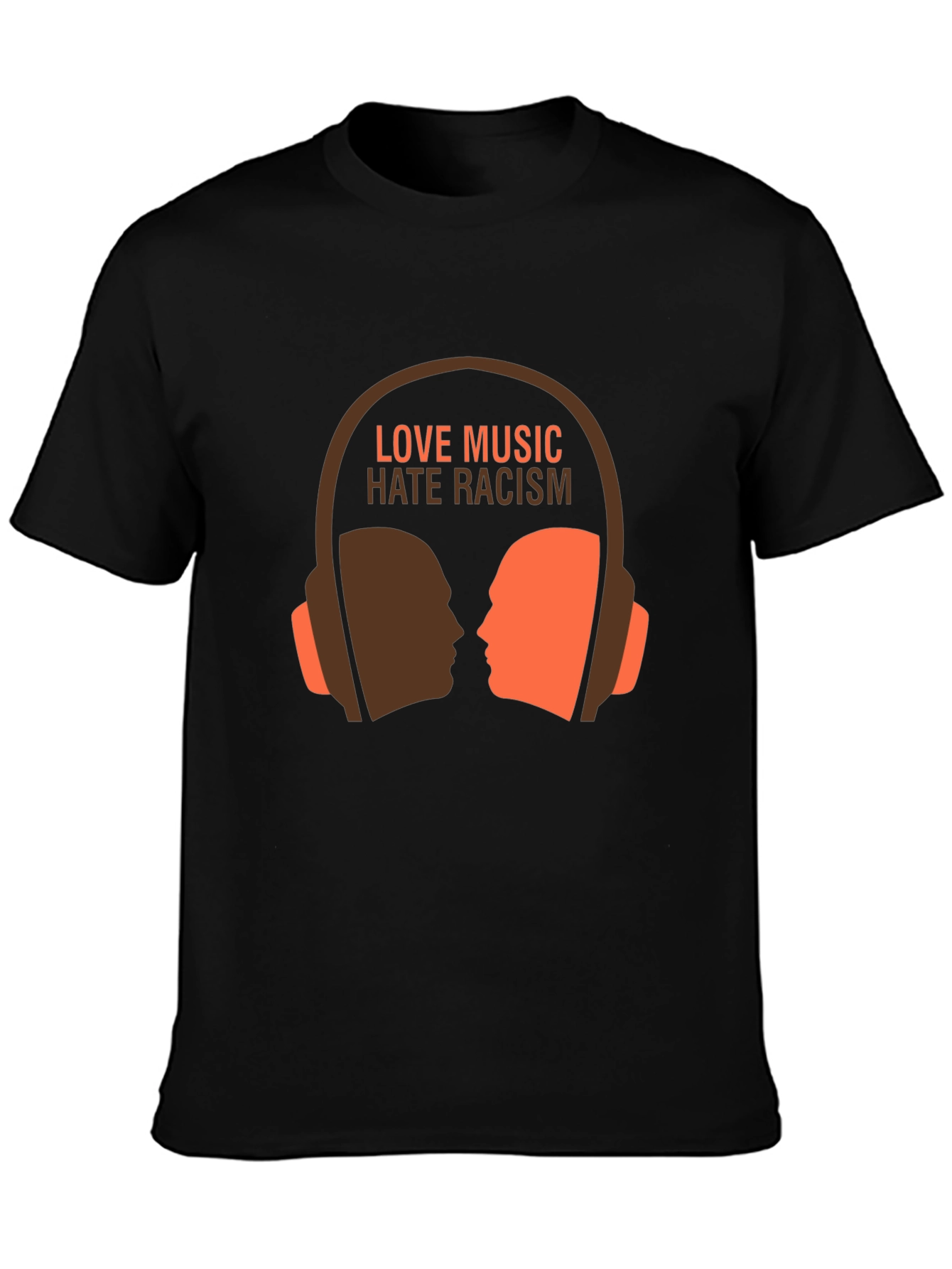 Black Love Music Hate Racism Graphic Tee view 3