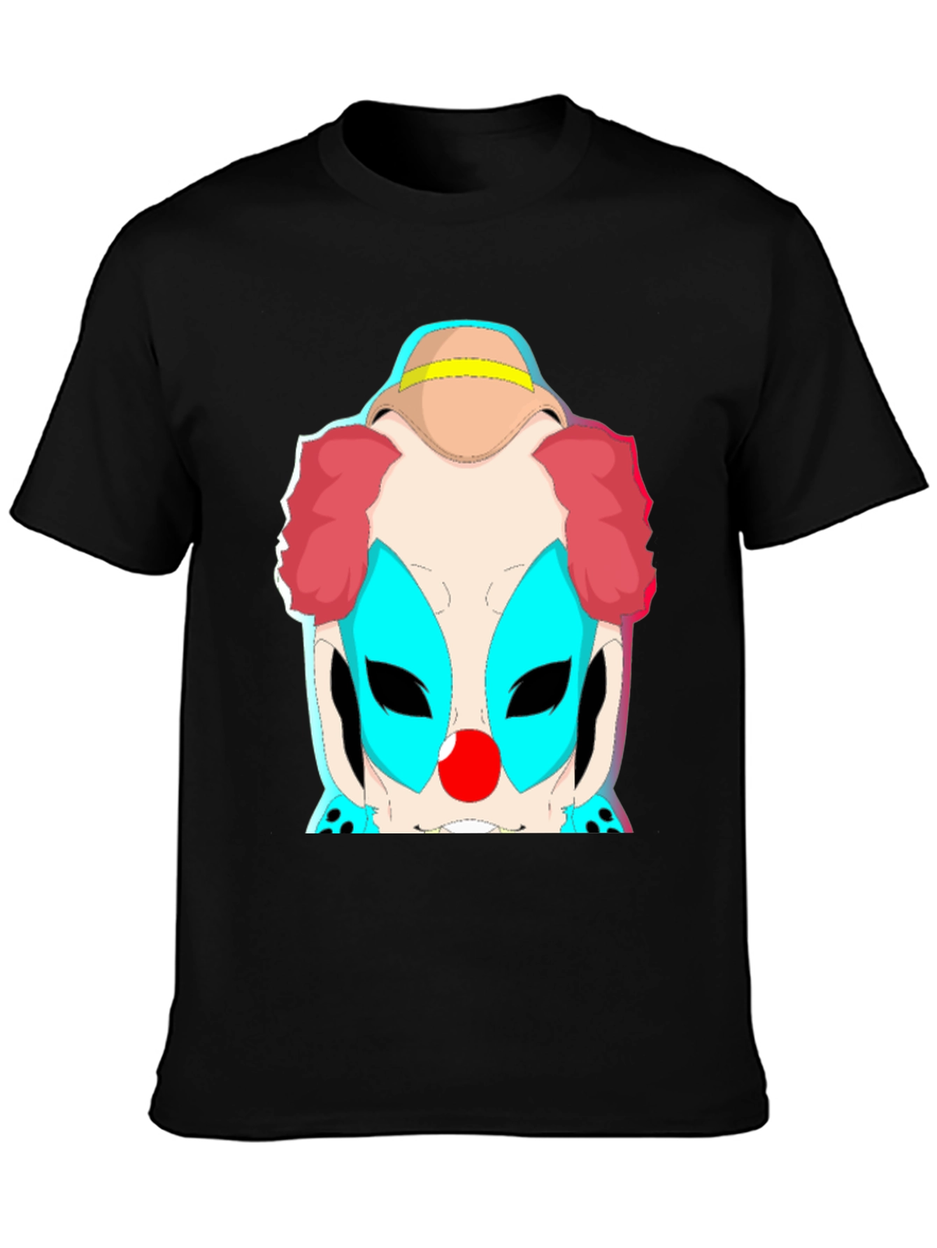 Black Clown Graphic Tee - Bold Black Cotton T-Shirt view 3