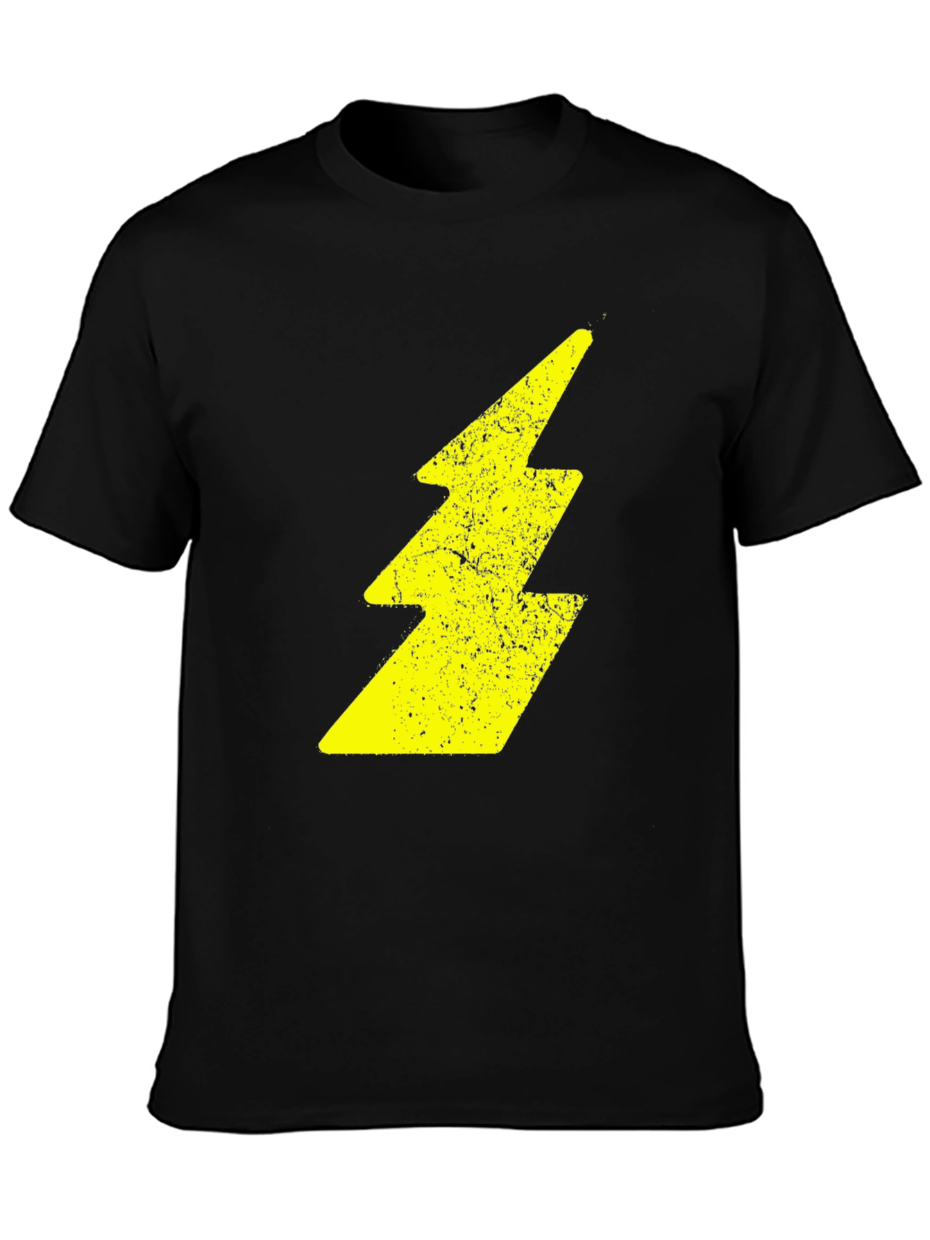 Black Lightning Bolt Graphic Black T-Shirt view 3