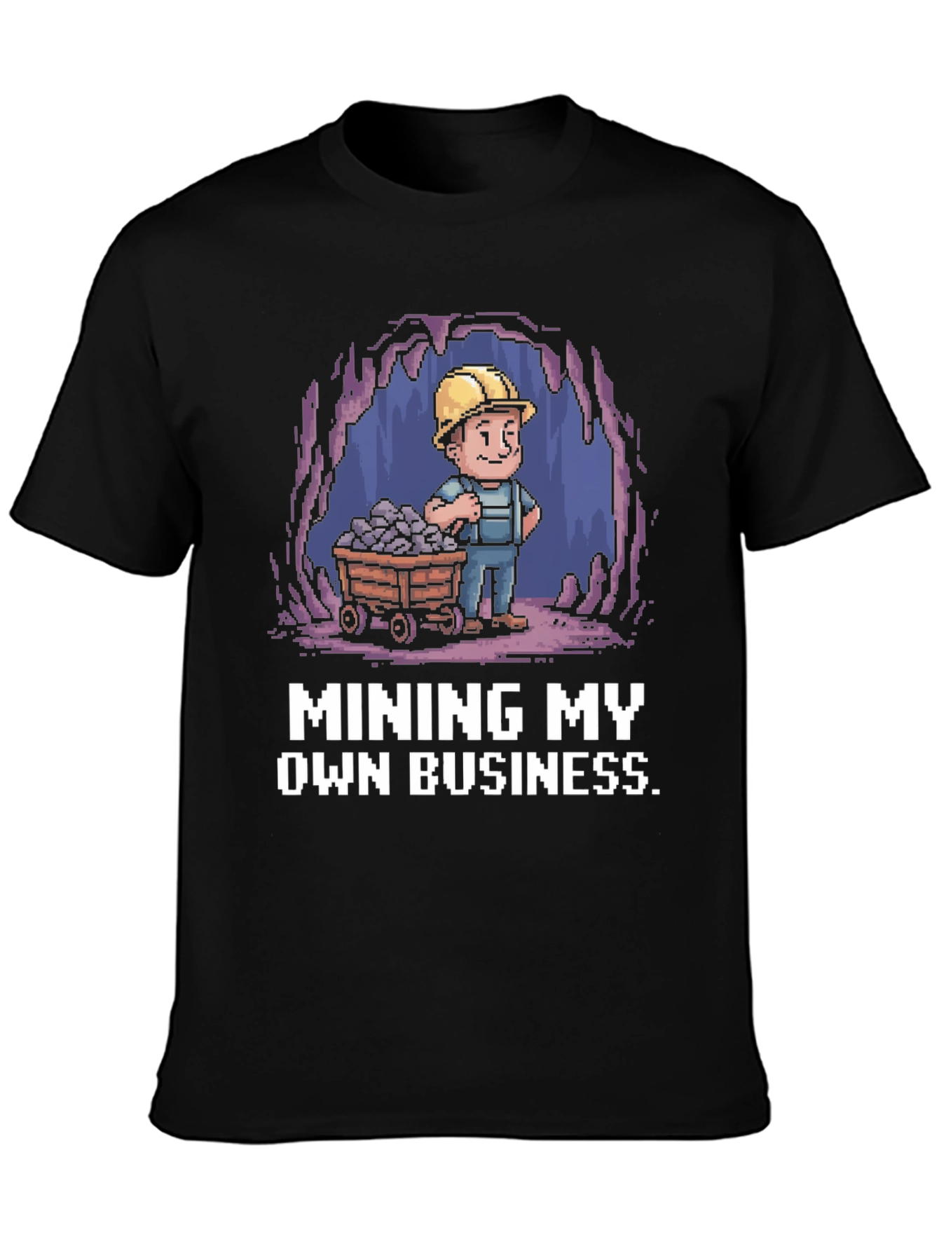 Black Mining My Own Business T-Shirt - Black Novelty Tee view 3