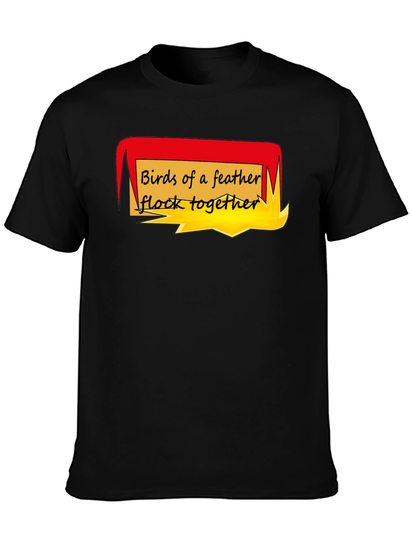 Black Birds of a Feather T-Shirt - Black Crew Neck view 3