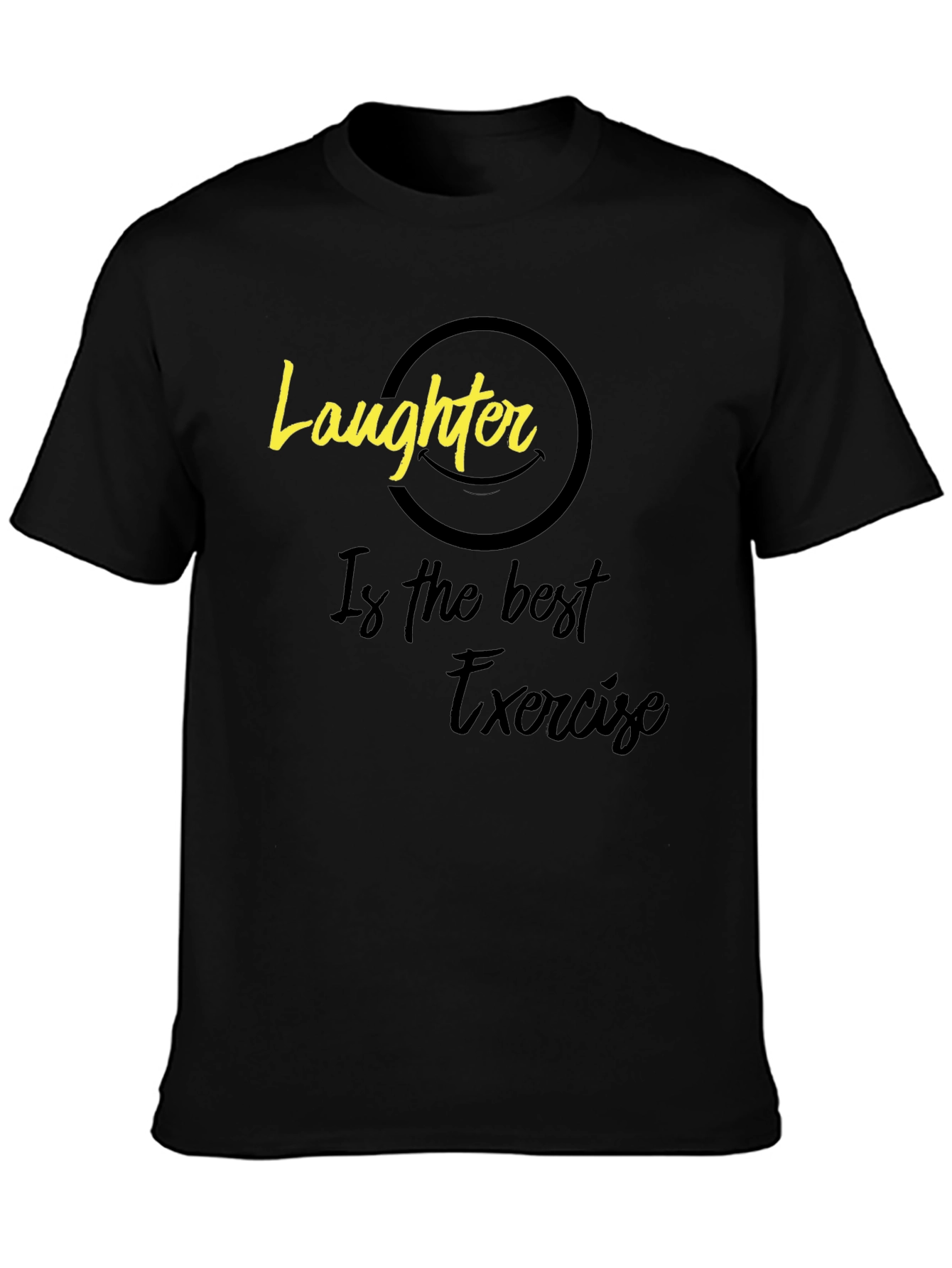 Black Laughter is the Best Exercise Graphic Tee - Unisex view 3