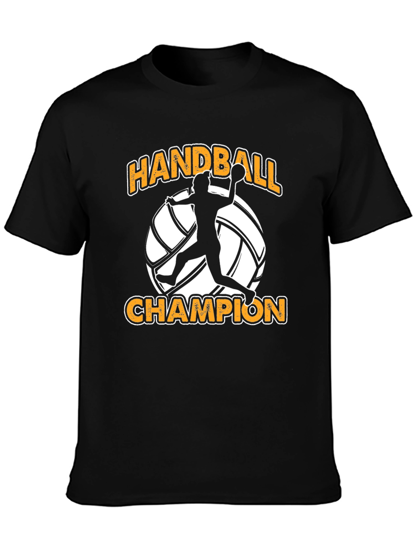 Black Handball Champion Black T-Shirt for Sports Fans view 3