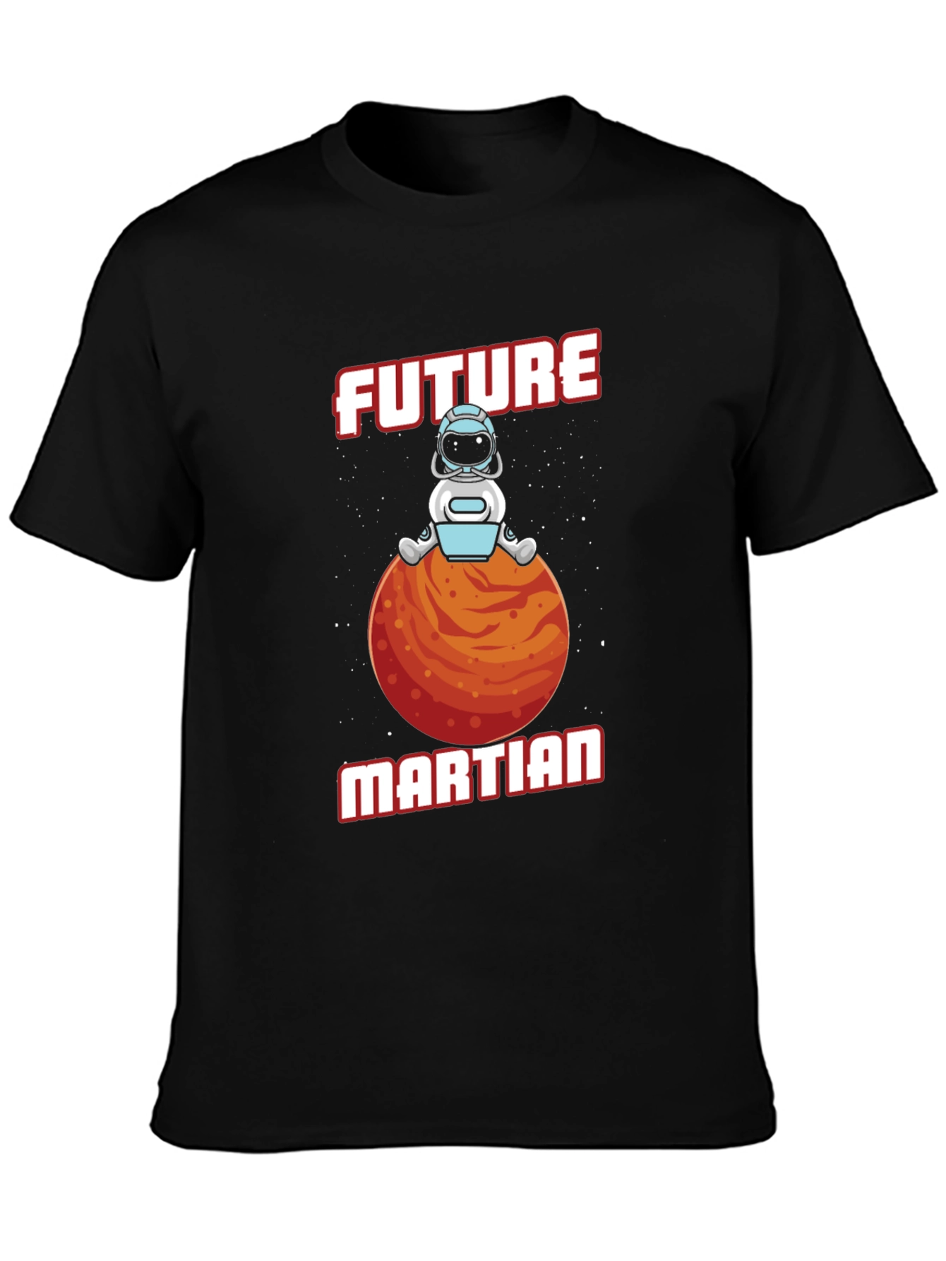 Black Future Martian T-Shirt - Space Astronaut Tee view 3