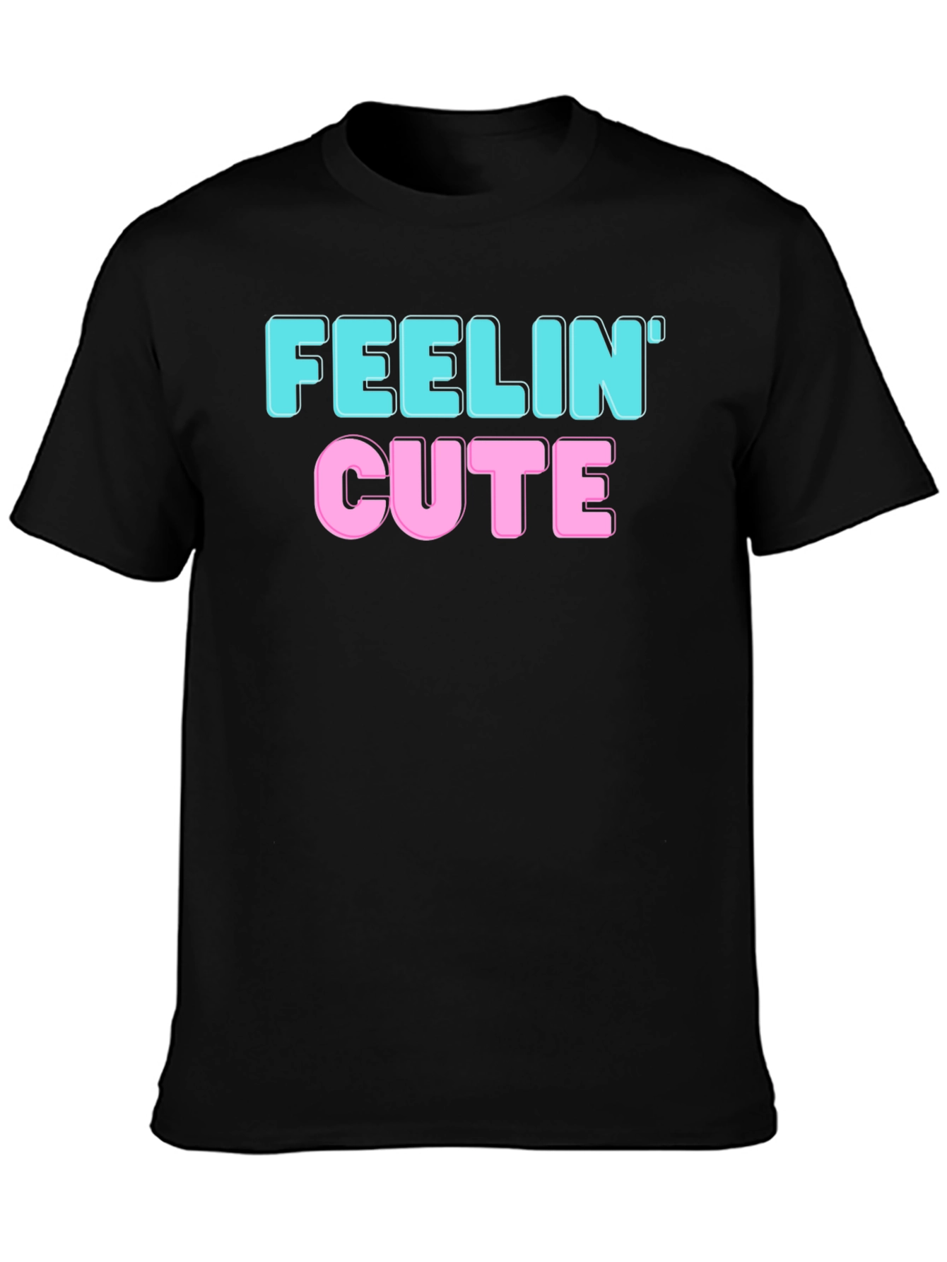 Black Feelin' Cute Graphic Tee - Black view 3