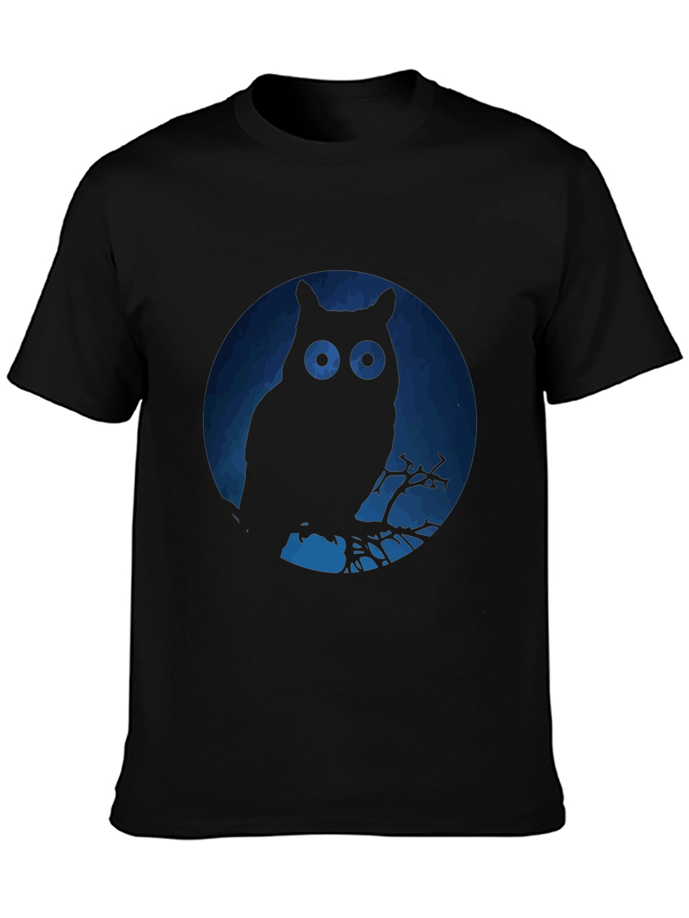 Black Owl Silhouette Graphic T-Shirt view 3