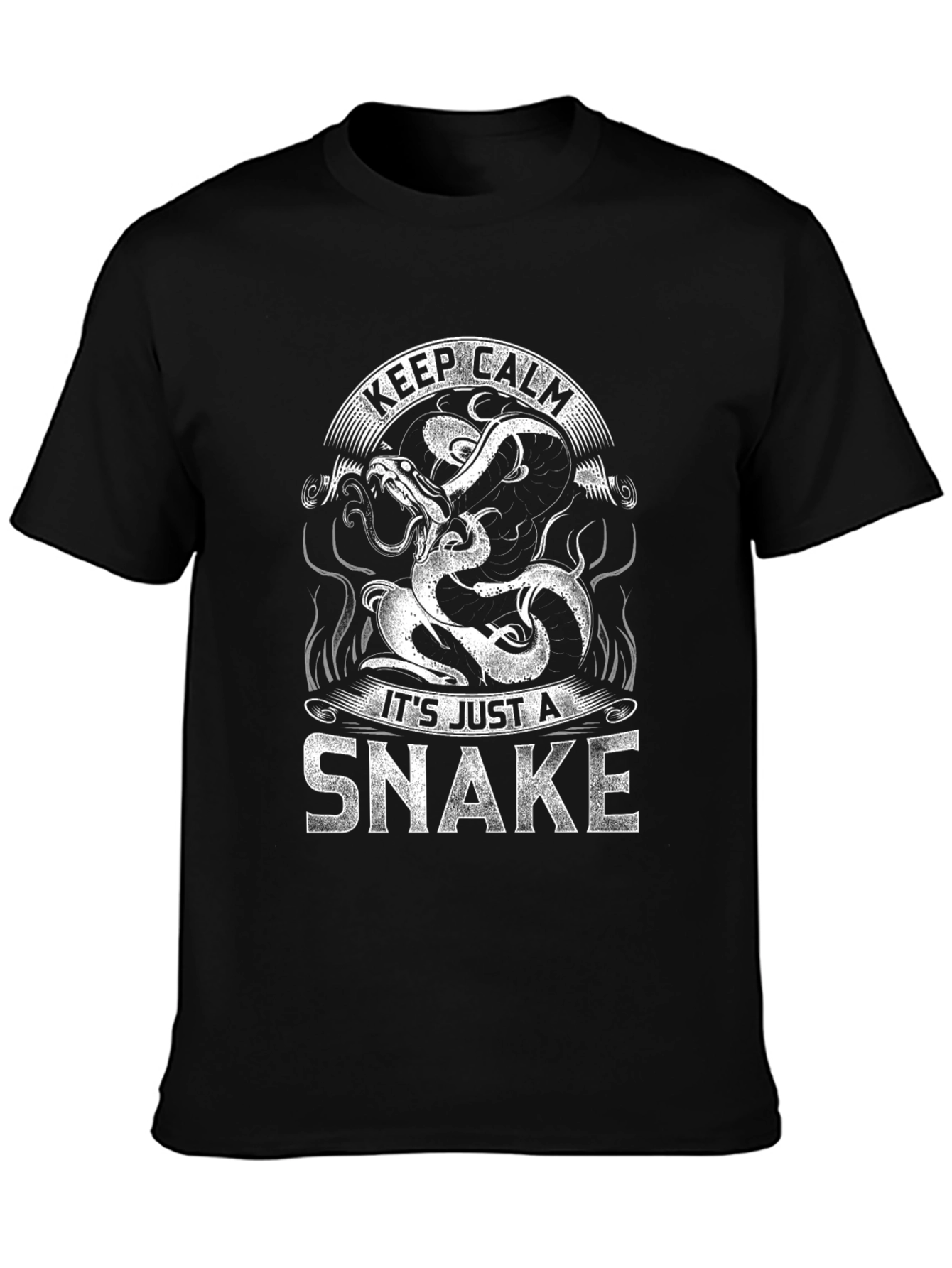 Black Keep Calm It's Just a Snake T-Shirt view 3