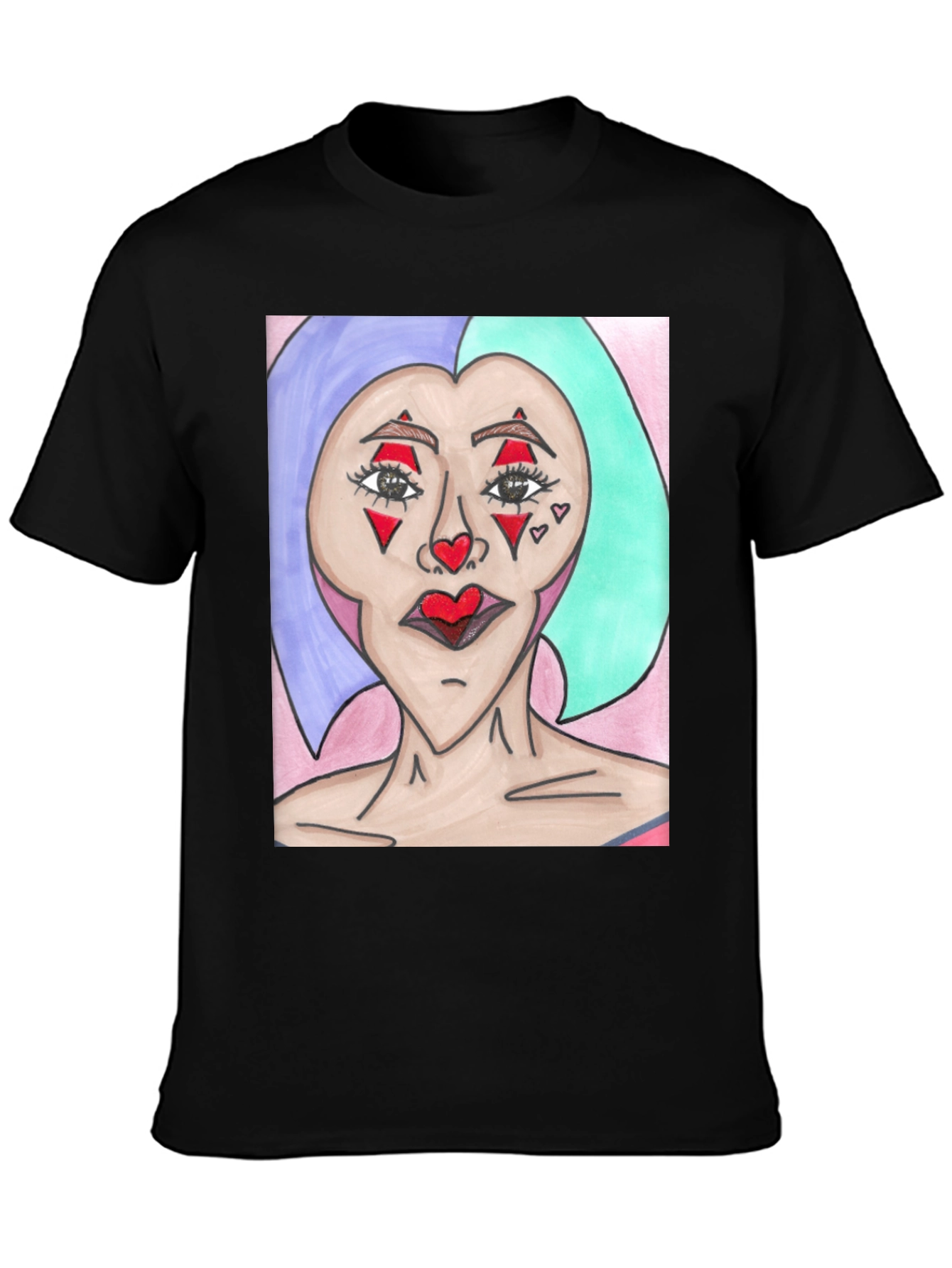 Black Unique Art Graphic Tee - Statement T-Shirt view 3