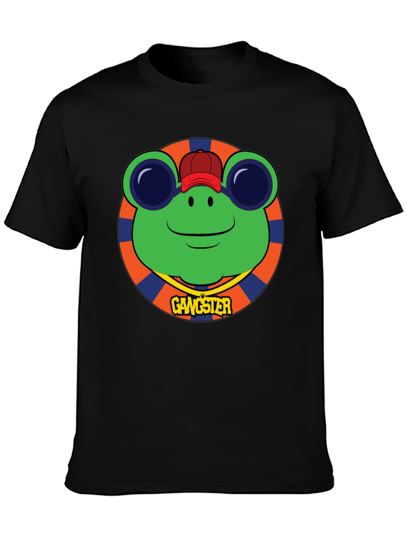 Black Gangster Frog Graphic Tee - Black view 3