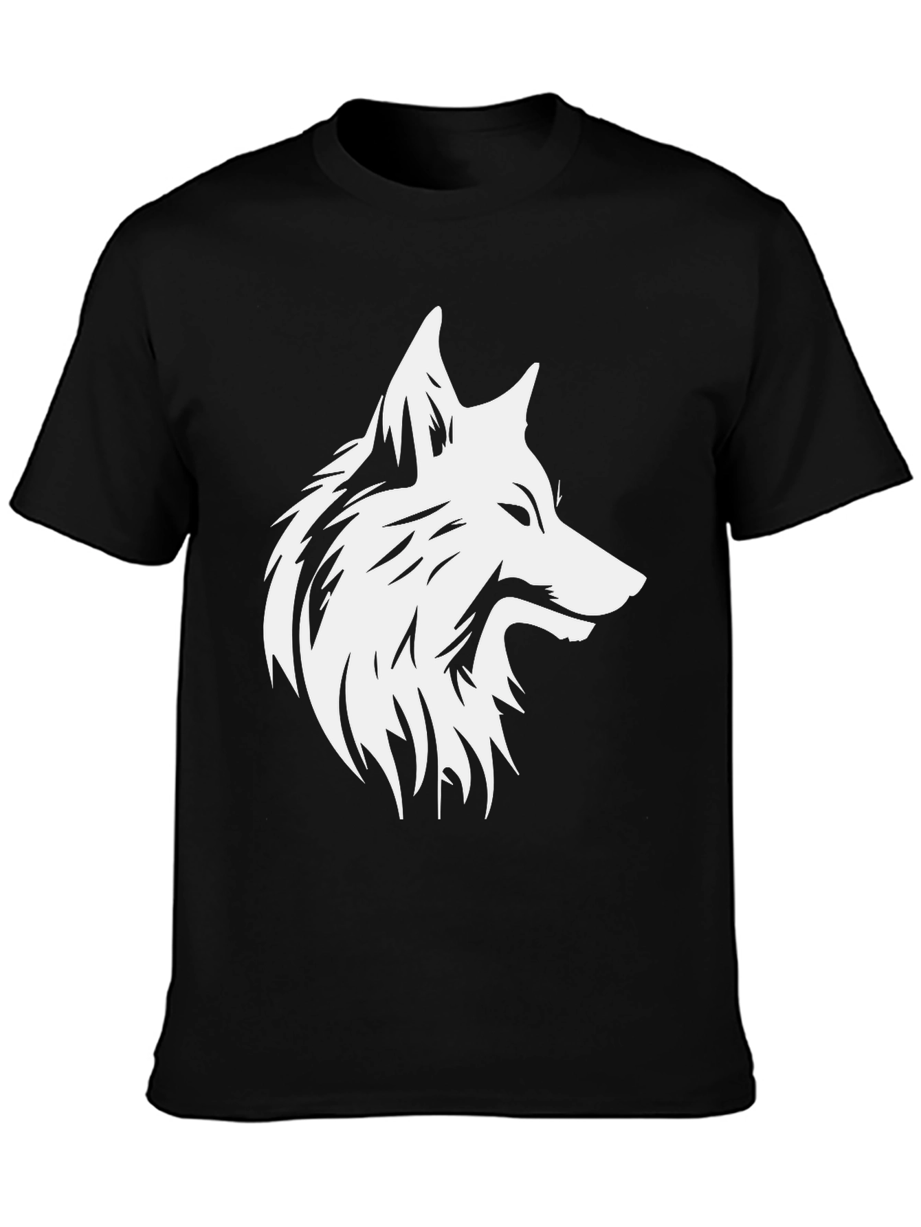 Black Wolf Graphic Black T-Shirt view 3