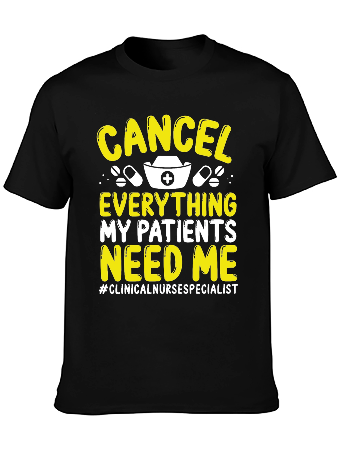 Black Cancel Everything Nurse T-Shirt view 3