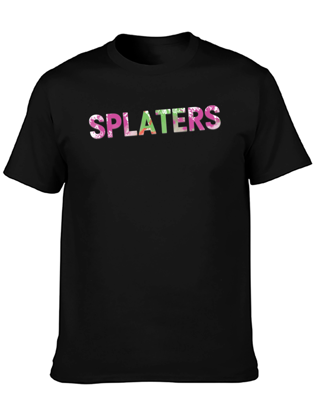 Black Splaters Graphic Print Black T-Shirt view 3