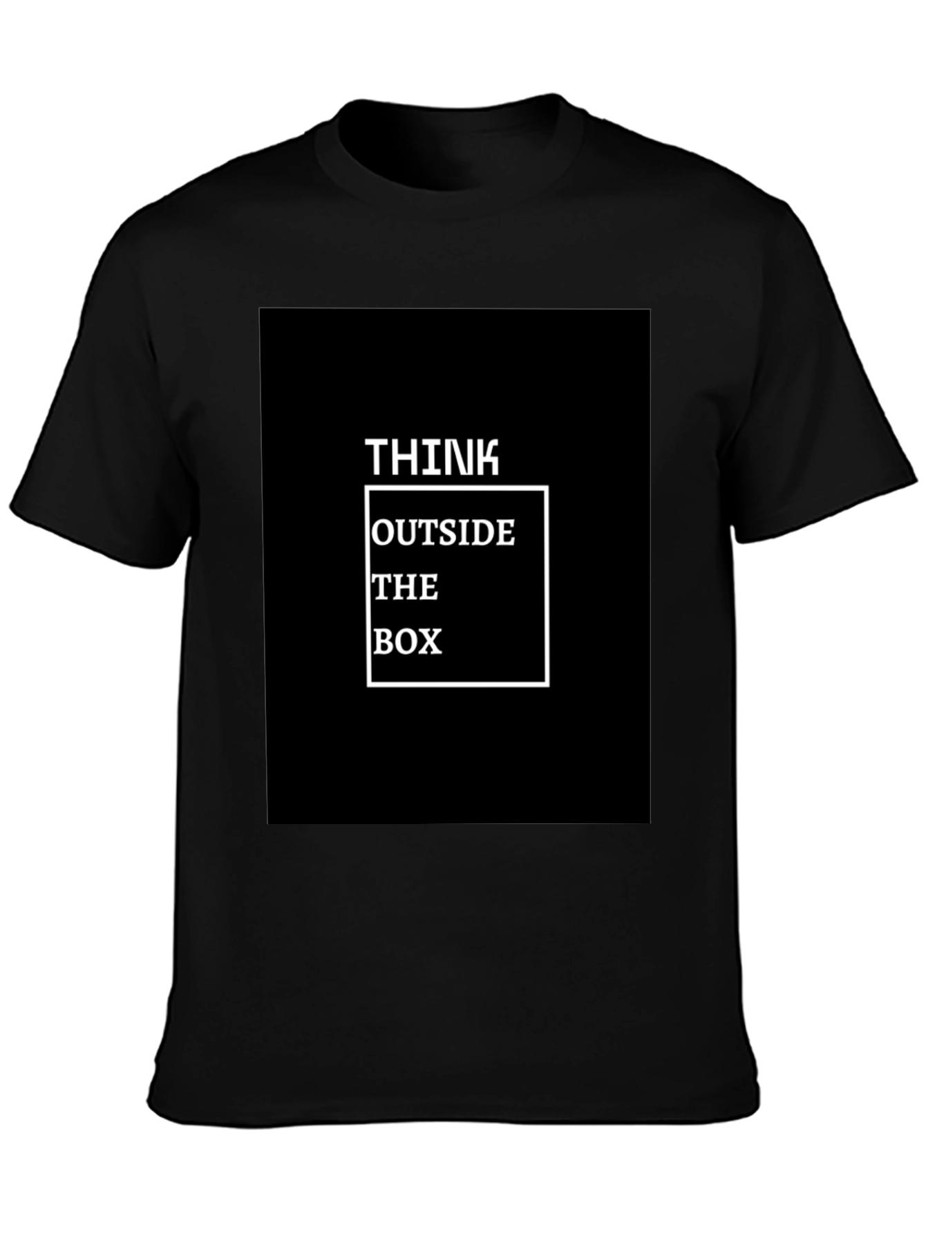 Black Think Outside The Box Graphic T-Shirt view 3