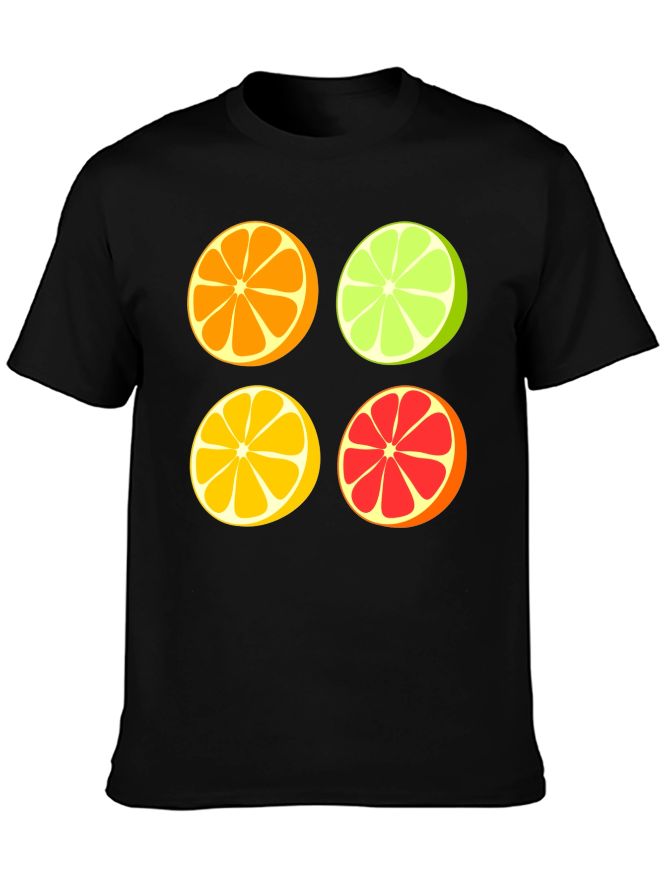 Black Citrus Slices Graphic Tee - Fresh & Fun view 3