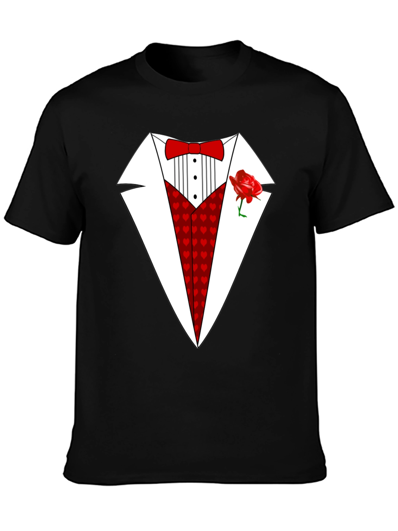 Black Heart Tuxedo T-Shirt - Valentine's Day Ready view 3