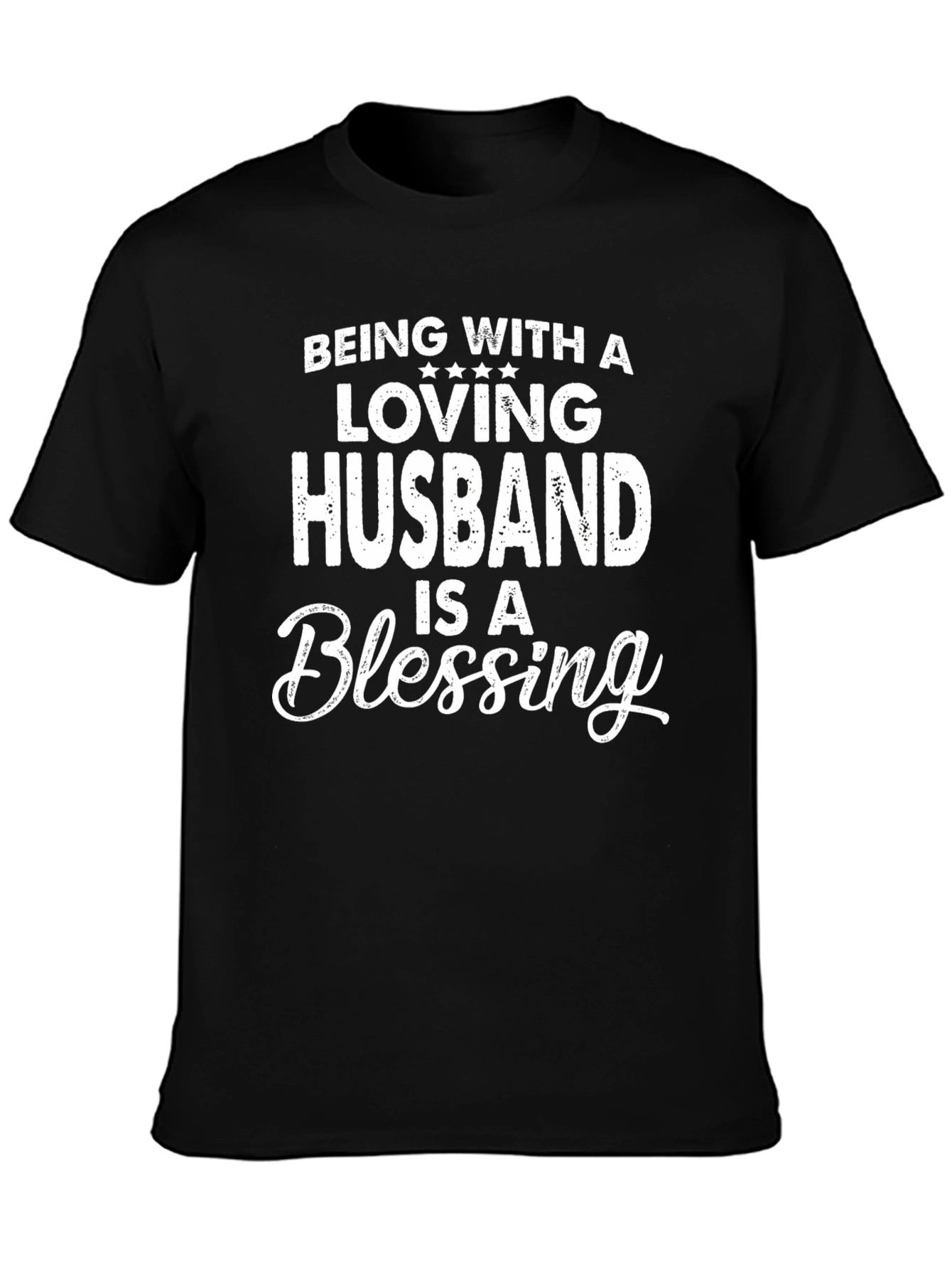 Black Loving Husband Blessing Black Graphic Tee view 3