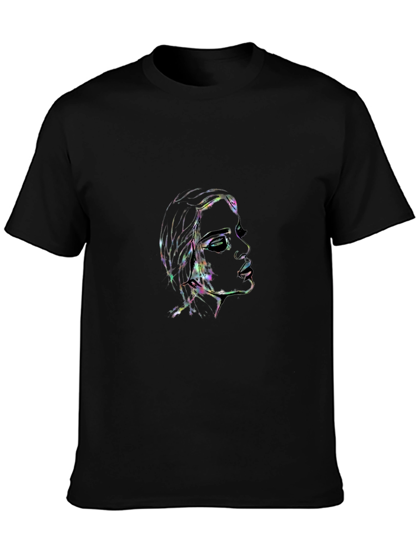 Black Prismatic Woman Graphic Black T-Shirt view 3