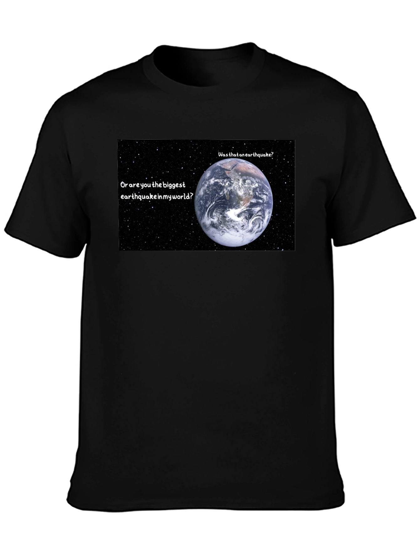 Black Earthquake T-Shirt: Biggest Earthquake in My World view 3