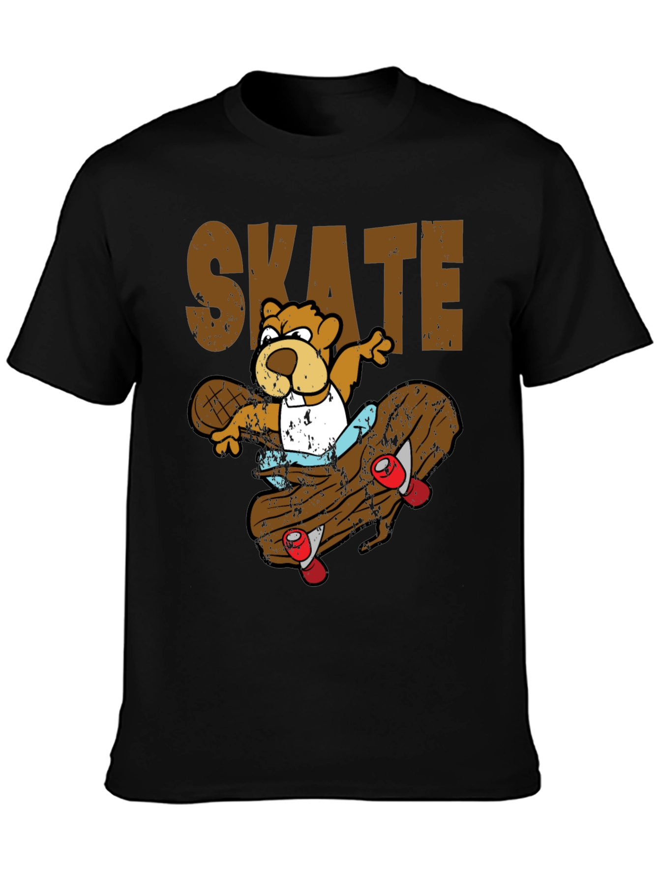 Black Skateboarding Beaver T-Shirt view 3