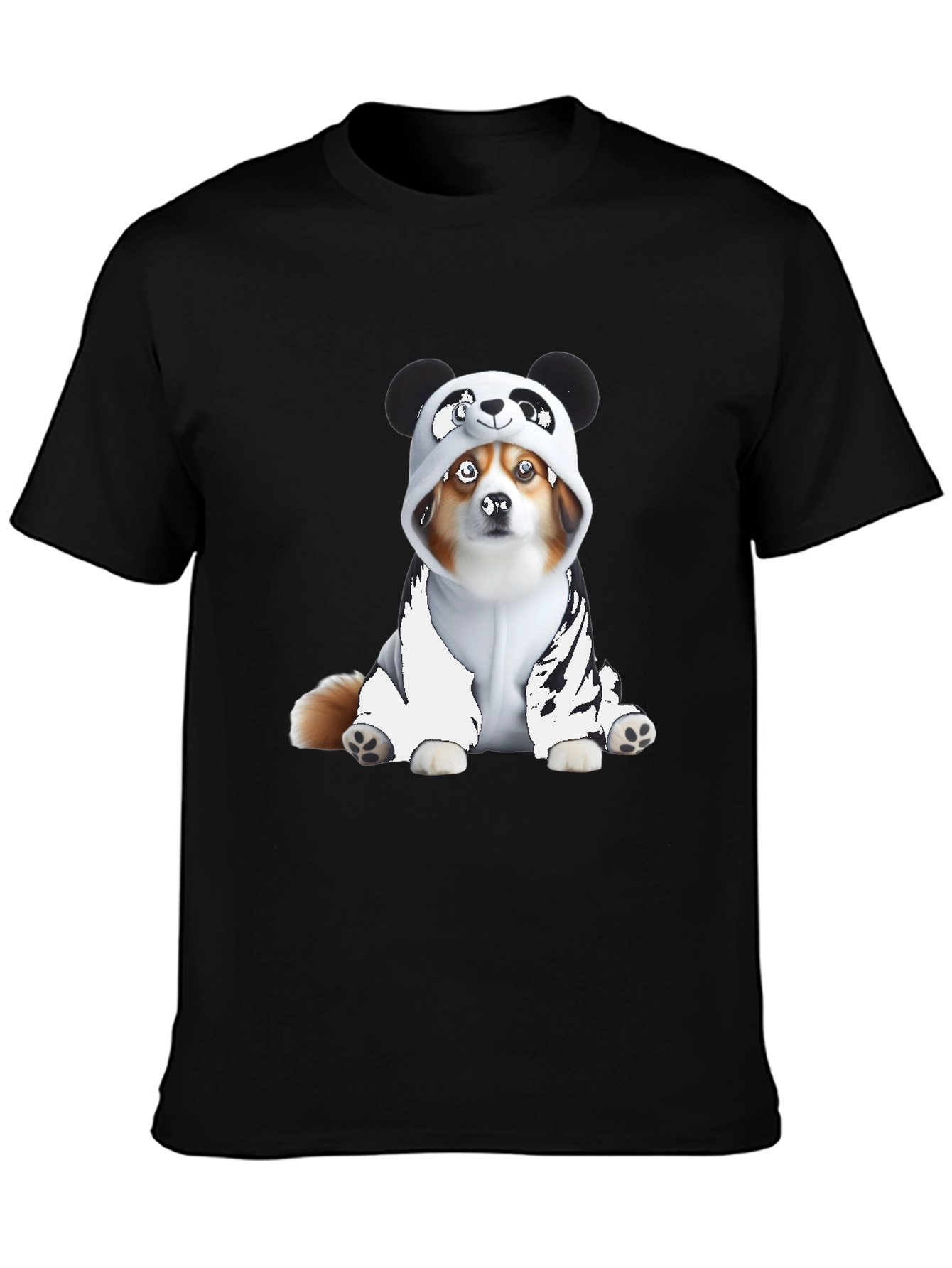 Black Panda Dog Graphic Tee view 3