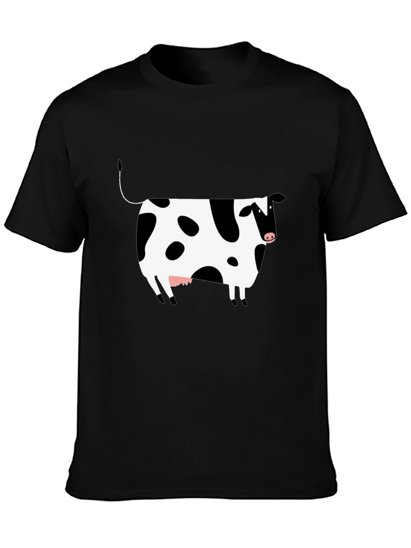 Black Black Cow Print T-Shirt - Unisex view 3