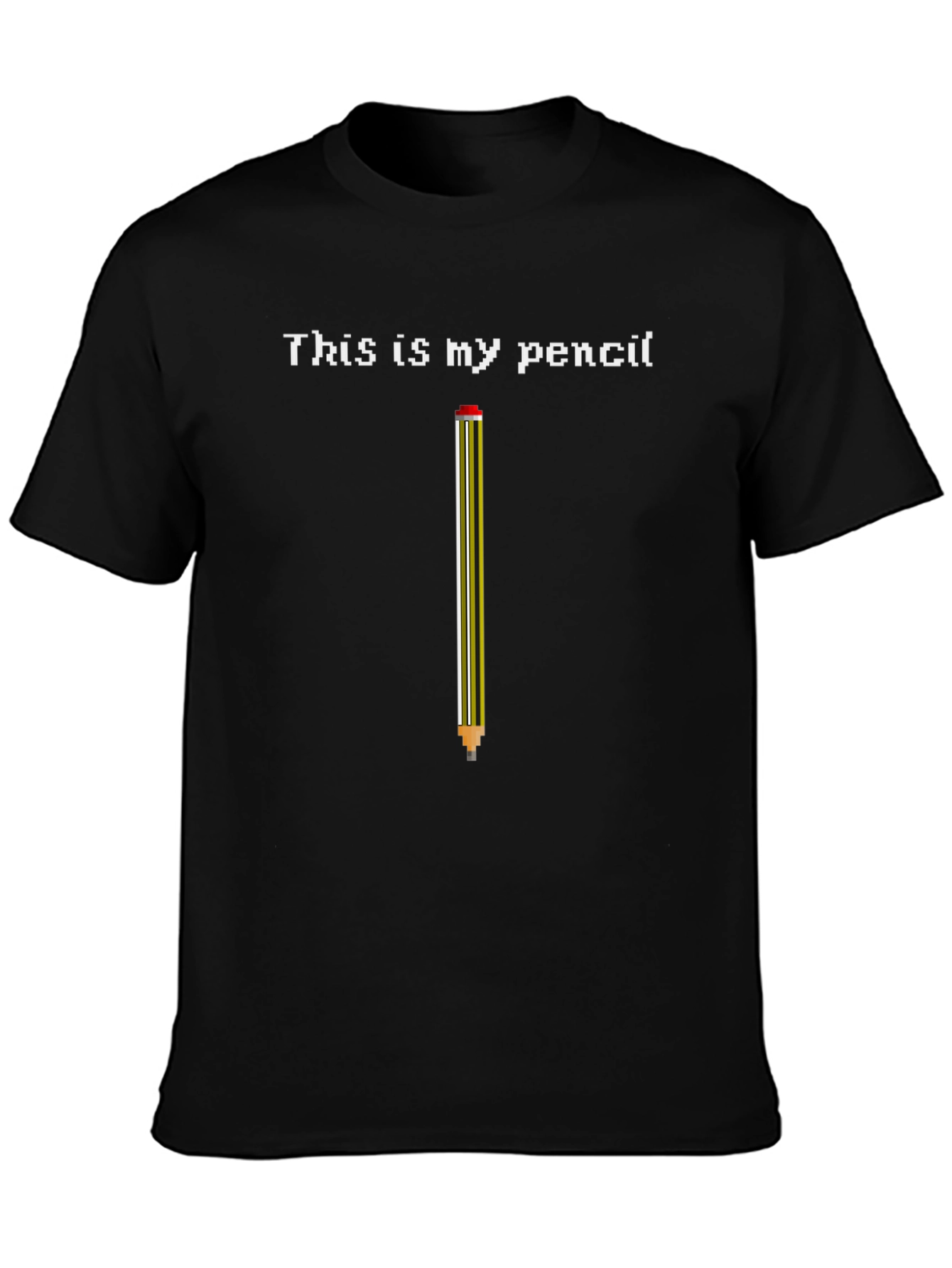 Black This Is My Pencil T-Shirt - Funny Graphic Tee view 3
