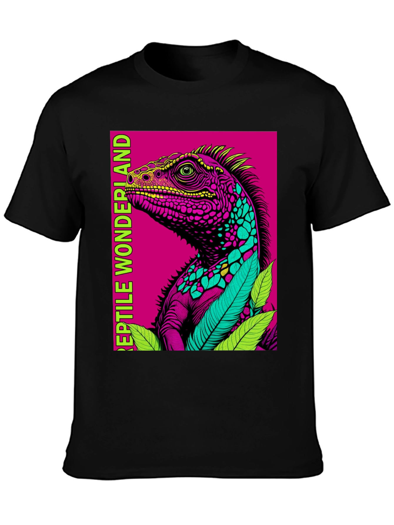 Black Reptile Wonderland Graphic Tee view 3